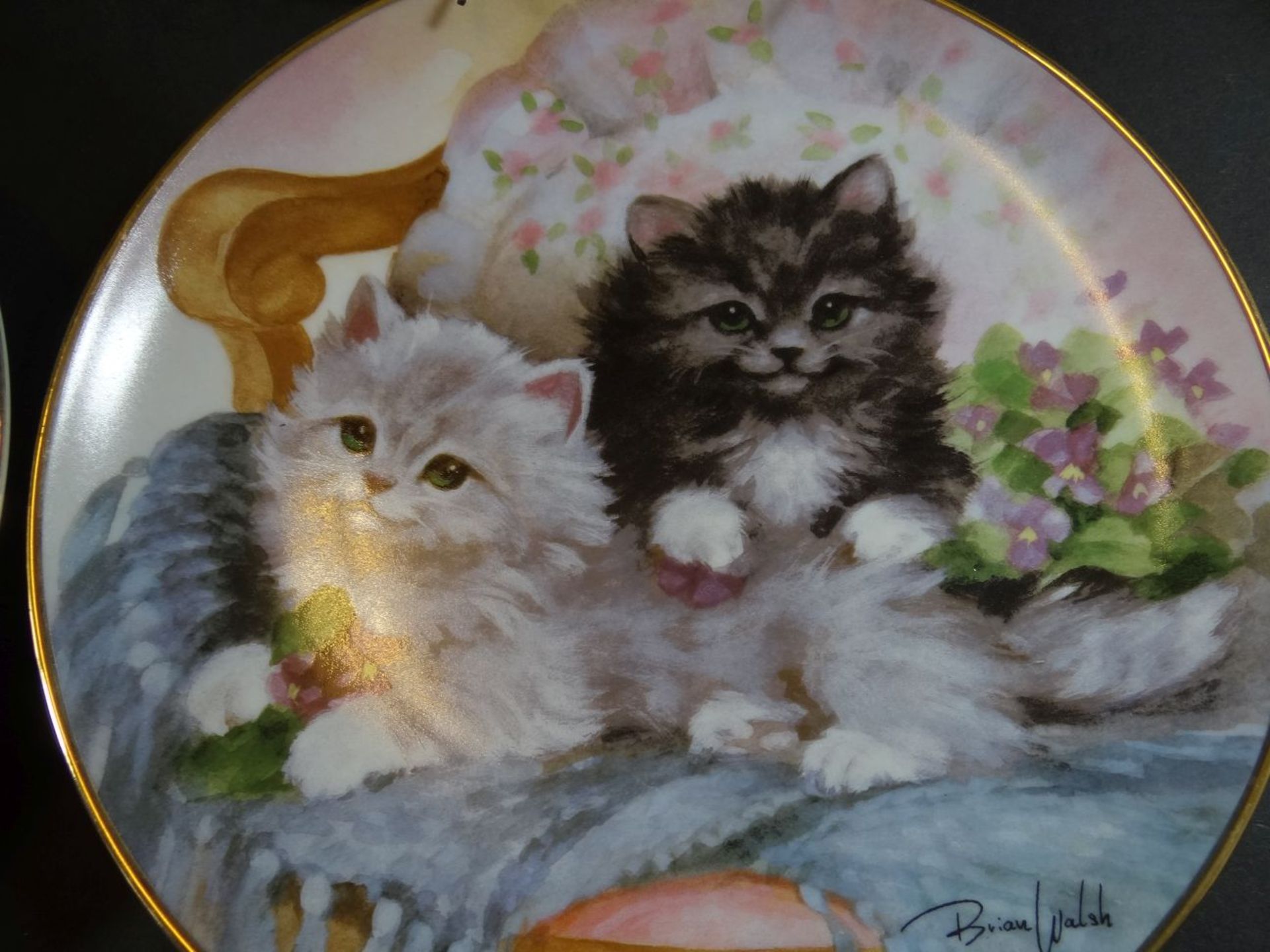 4x Sammelteller mit Katzenmotiven, Franklin Mint, limitiert, D-20,5 cm - Bild 4 aus 7