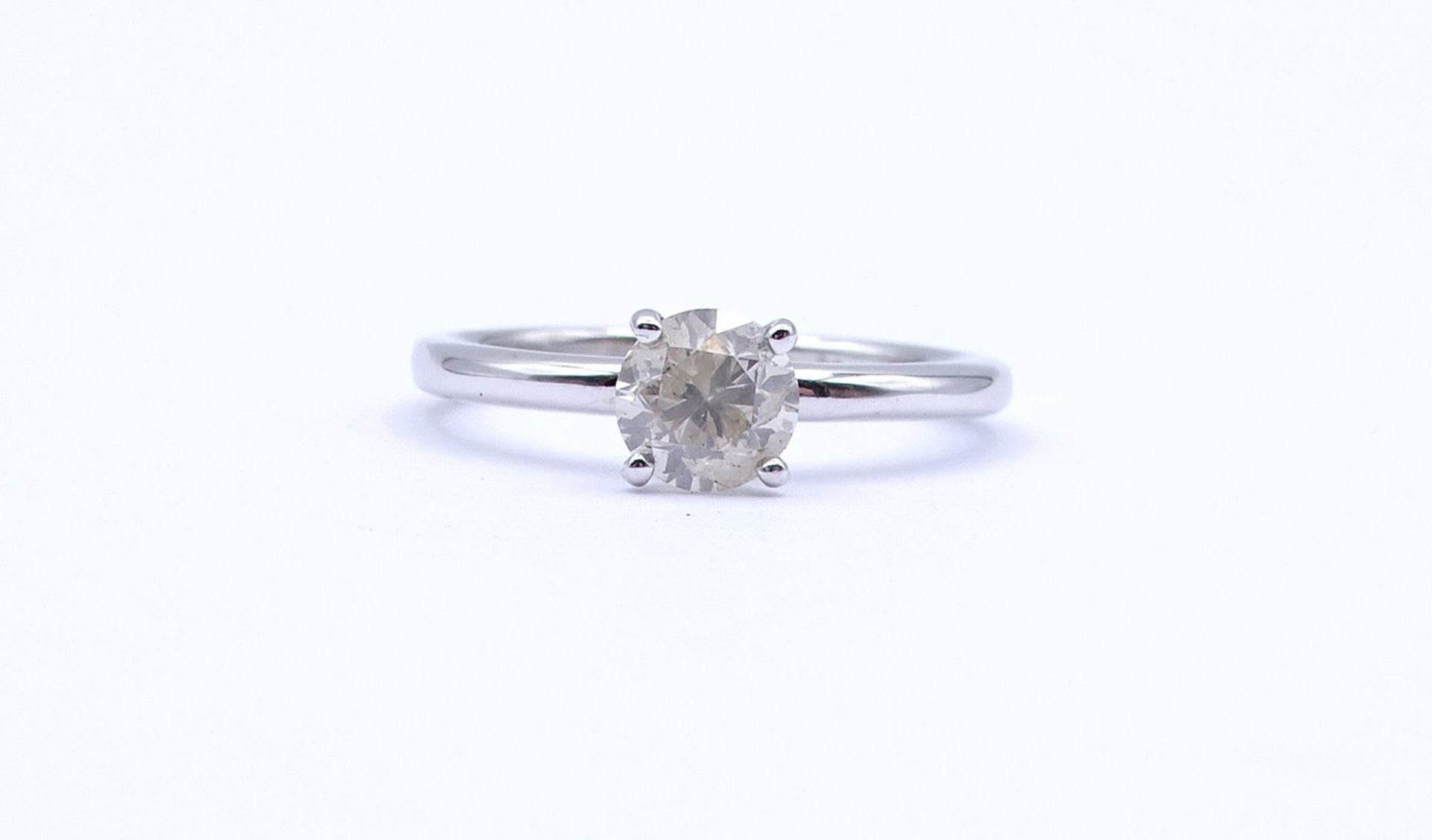 Weißgoldring 14K mit Diamant ca. 0,97ct., G, SI, 2,5g., RG 54