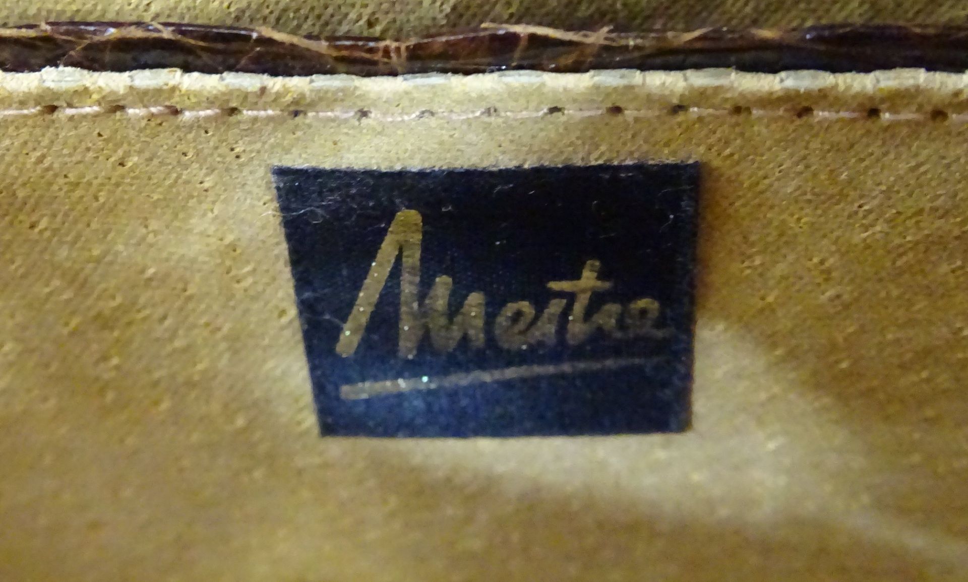 Krokoleder Handtasche mit Geldbeutel, 21x29cm - Bild 7 aus 10