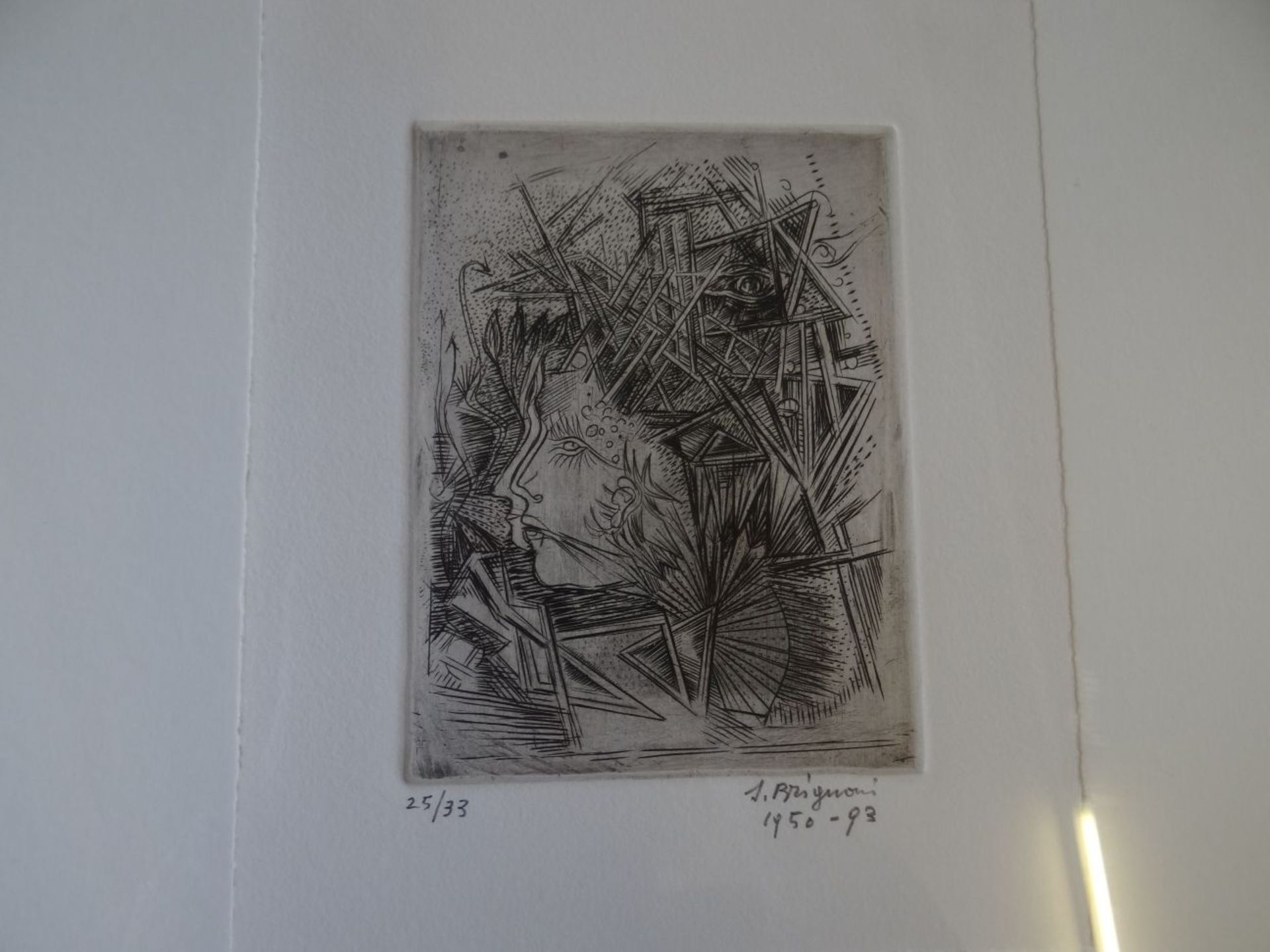 Serge BRIGNONI (1903-2002) 3x Kupferstiche in 33-er Auflage, alle in einem Rahmen, verso Galerie-A - Image 6 of 10