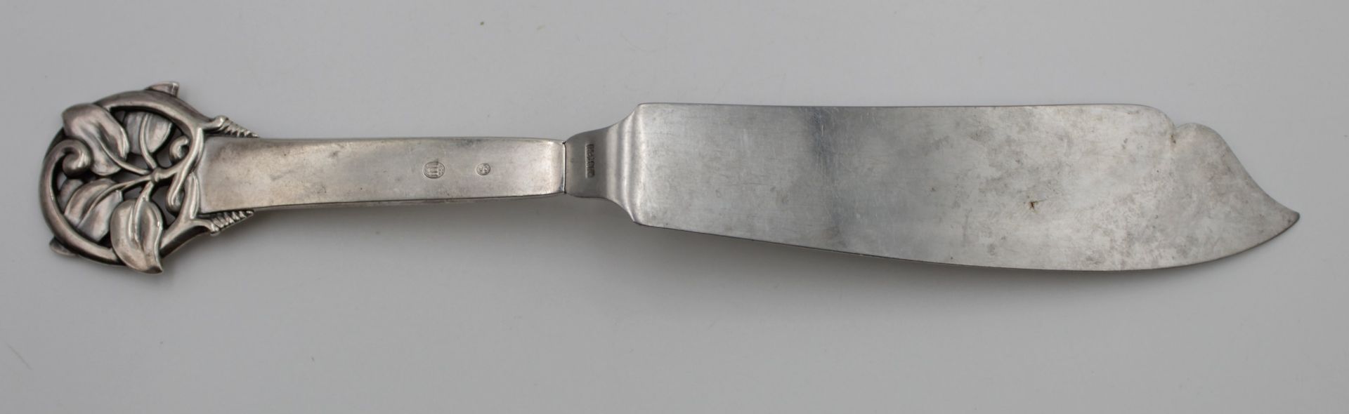 Fischheber, Silbergriff, Dänemark 1948, L-26,1cm. - Bild 3 aus 4