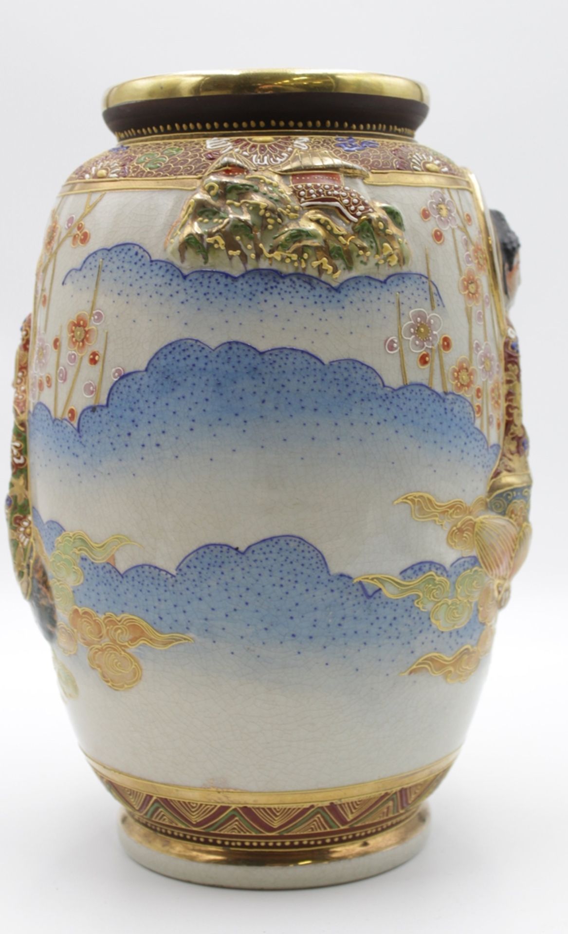 Satsuma-Vase, Japan, wohl um 1900, 2 Zeichenmarke, ca. H-31cm. - Bild 2 aus 6
