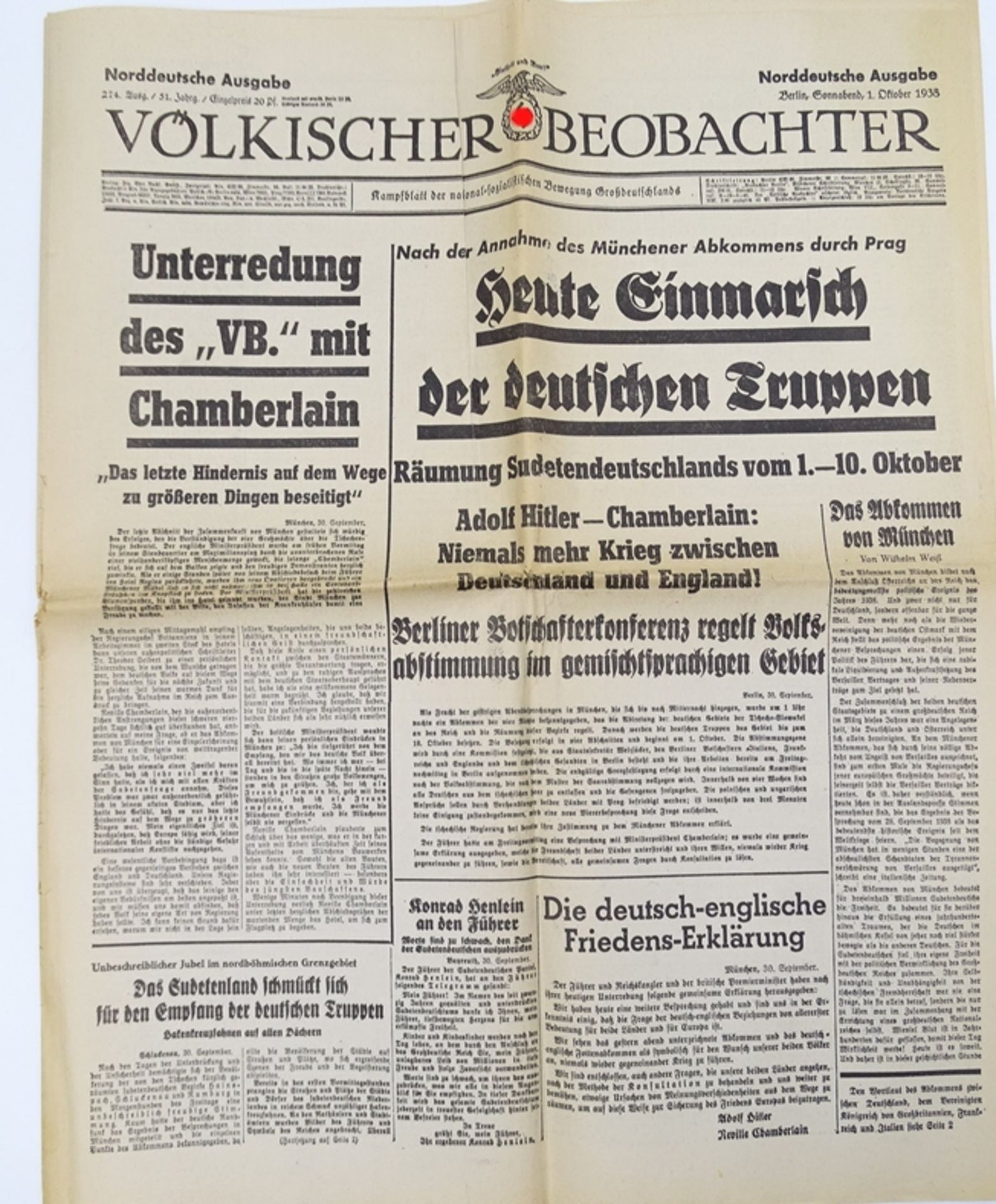 3x orig. Ausgaben, 3.Reich, Völkischer Beobachter 1933, 2x Norddeutsche Ausgabe und 1x Münchner Rei - Bild 2 aus 4