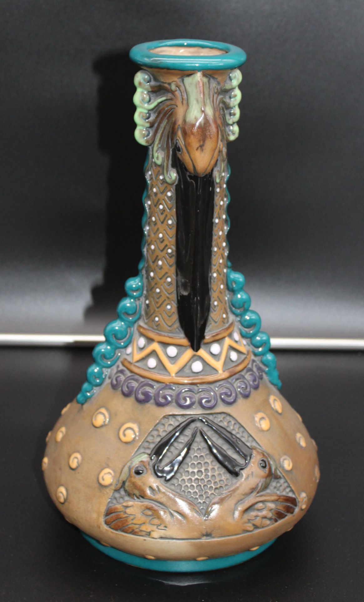 sehr schöne Art-Déco Vase, Amphora Austria, Modellnr. 1002, tadelloser Zustand, H-35,5cm. - Bild 3 aus 6
