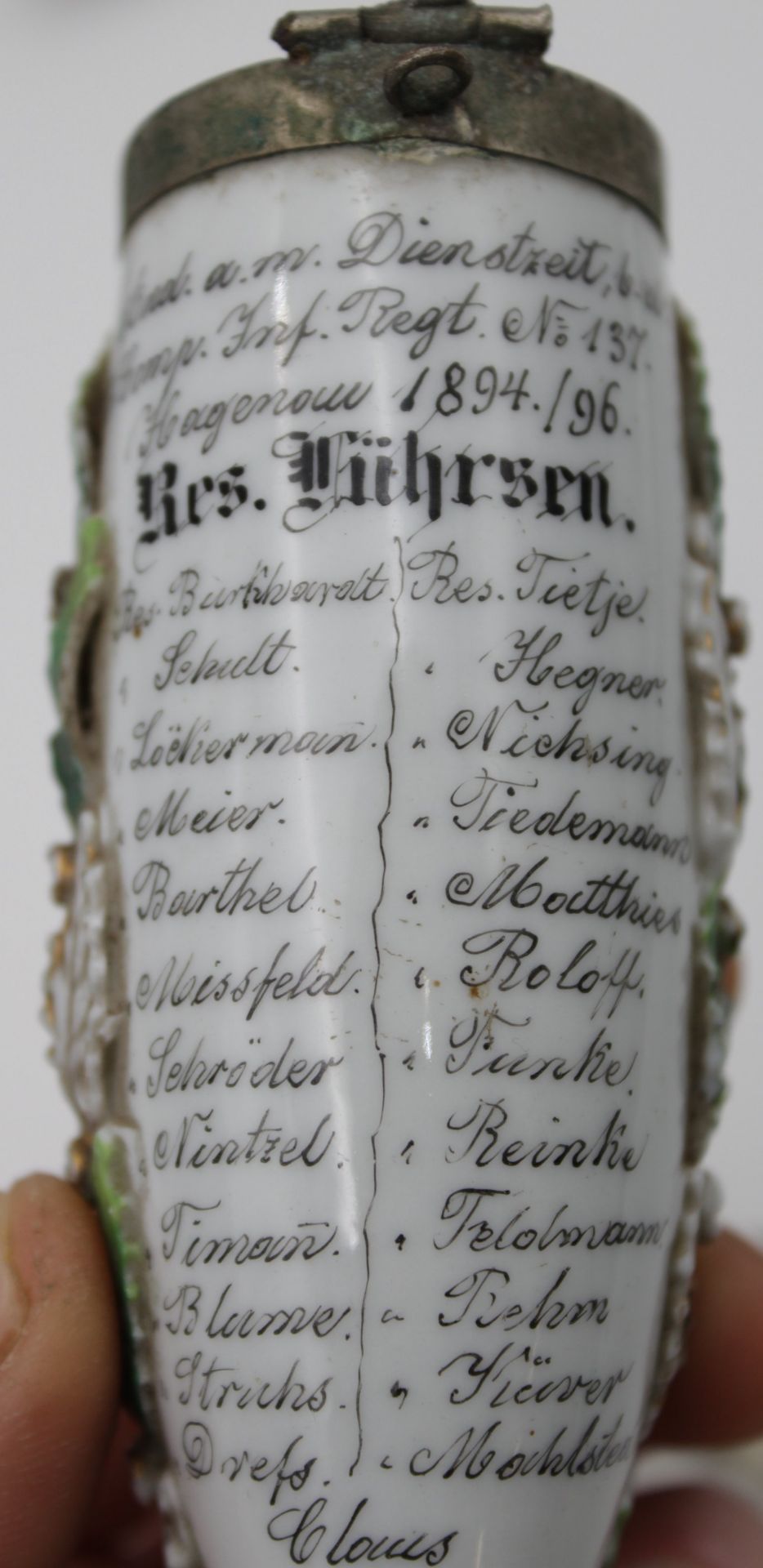 Pfeifenstil mit 3 Köpfen anbei, 2x Reservisten 1894/96 sowie 1x Ansicht Hamburg, Alters-u. Gebrauch - Bild 6 aus 9