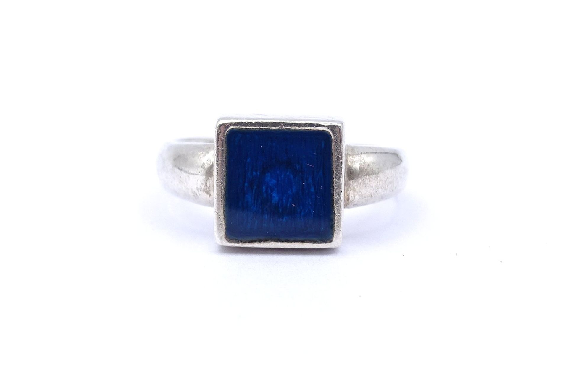 925er Silber Ring mit einen blauen Farbstein, 5,1g., RG 56 - Bild 2 aus 4