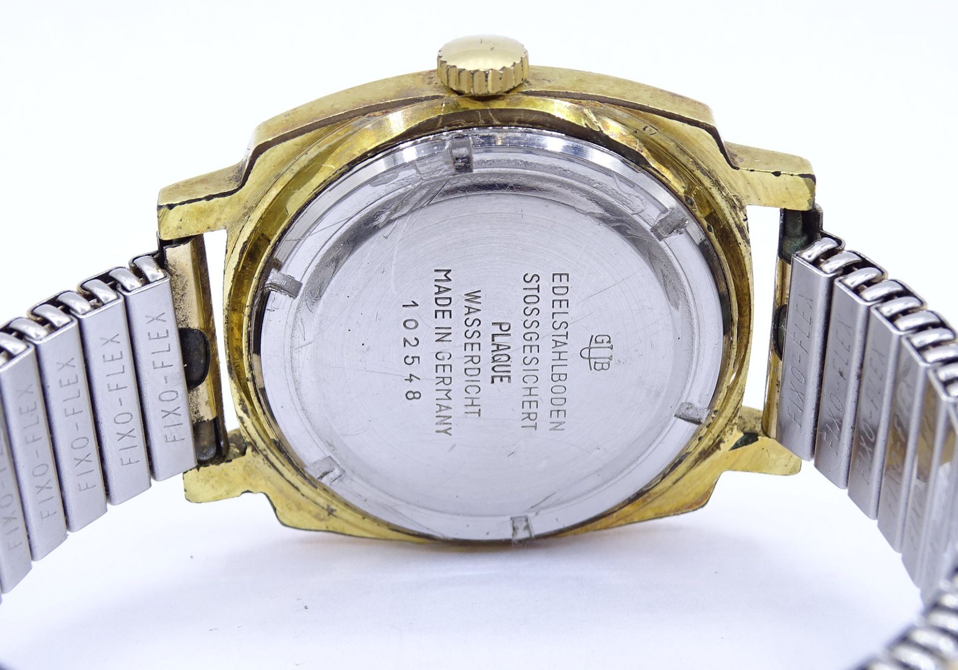 Herren Armbanduhr "Glashütte", Q1, Chronometer,Cal. 70.3 mechanisch, Werk läuft, Gehäuse 35 x 35mm, - Image 5 of 5