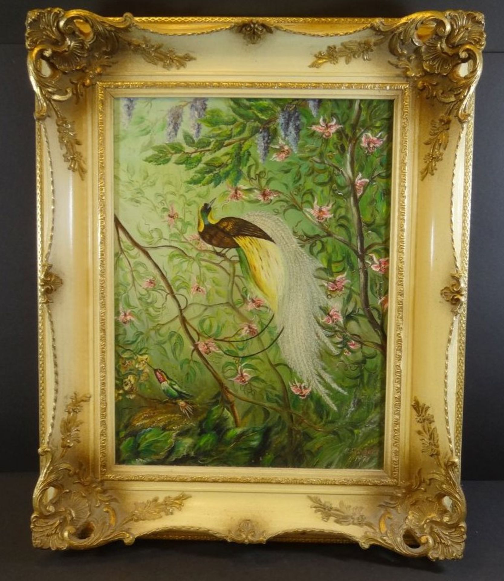 O.Liebert, 1971 "Paradiersvogel", Öl/Leinen, gerahmt, RG 54x44 cm