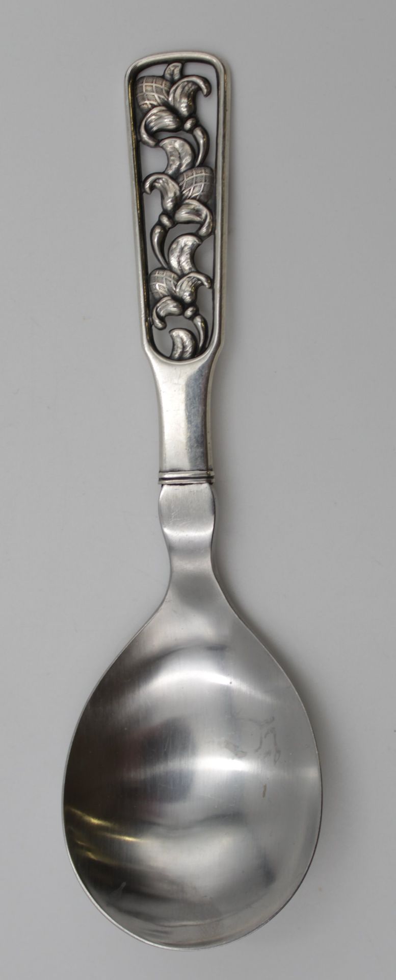 Gemüselöffel, 830er Silbergriff, Dänemark, ca. L-18cm.