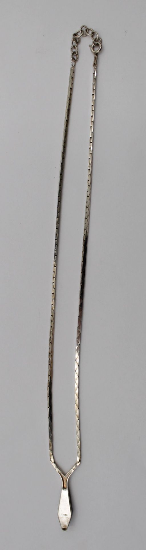 925er Silber-Collier, Onyx, 10,2gr., ca. L-41cm. - Bild 5 aus 6