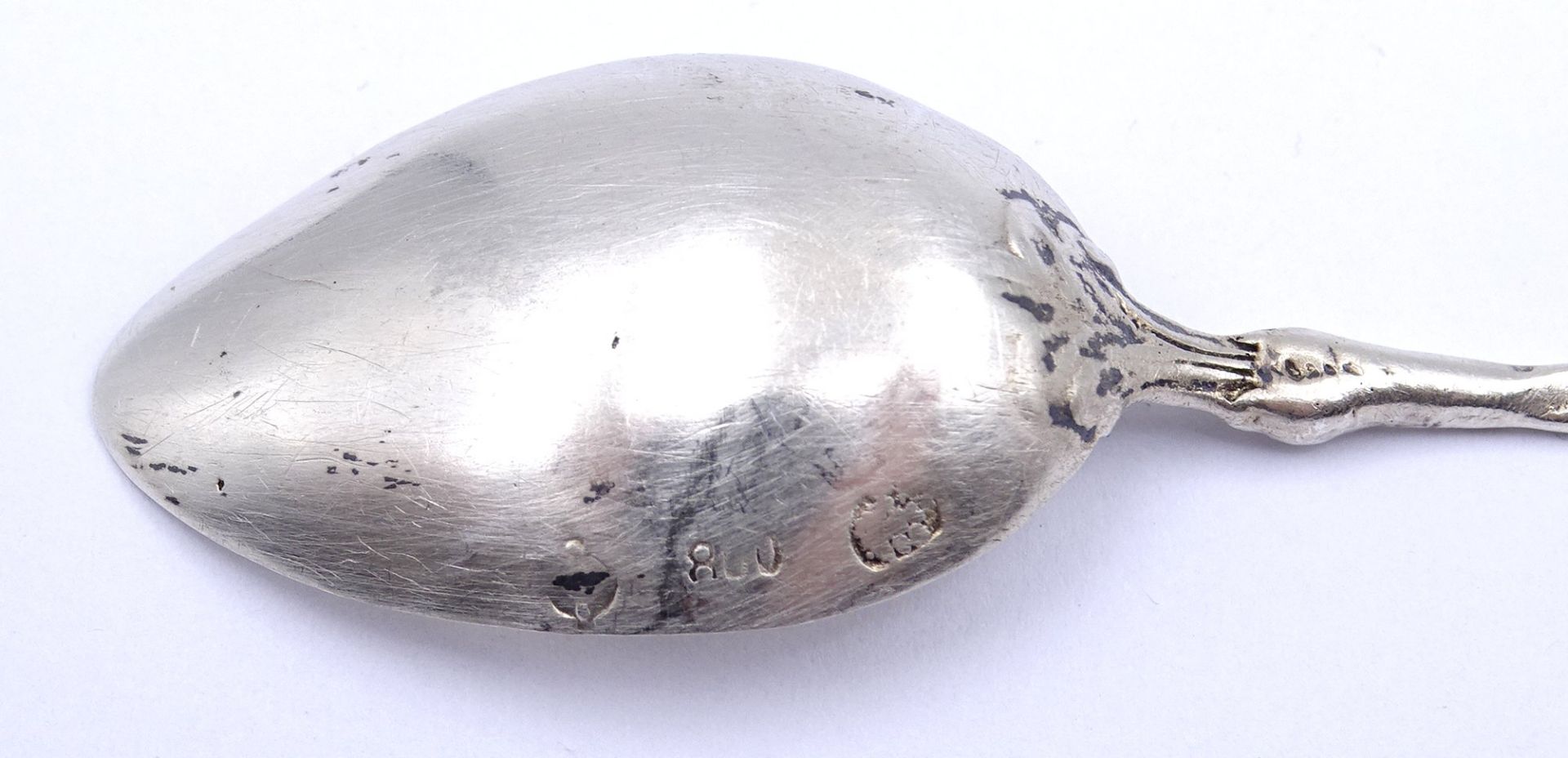 Kaffeelöffel mit Segelschiff Darstellung, Silber 0.800, L. 11,5cm, 9,1g. - Bild 4 aus 4