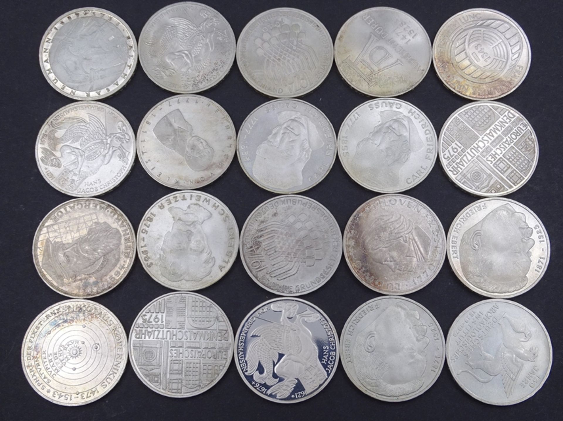 20x 5 DM Münzen = 100 Deutsche Mark ( 222,90g.) - Bild 2 aus 2