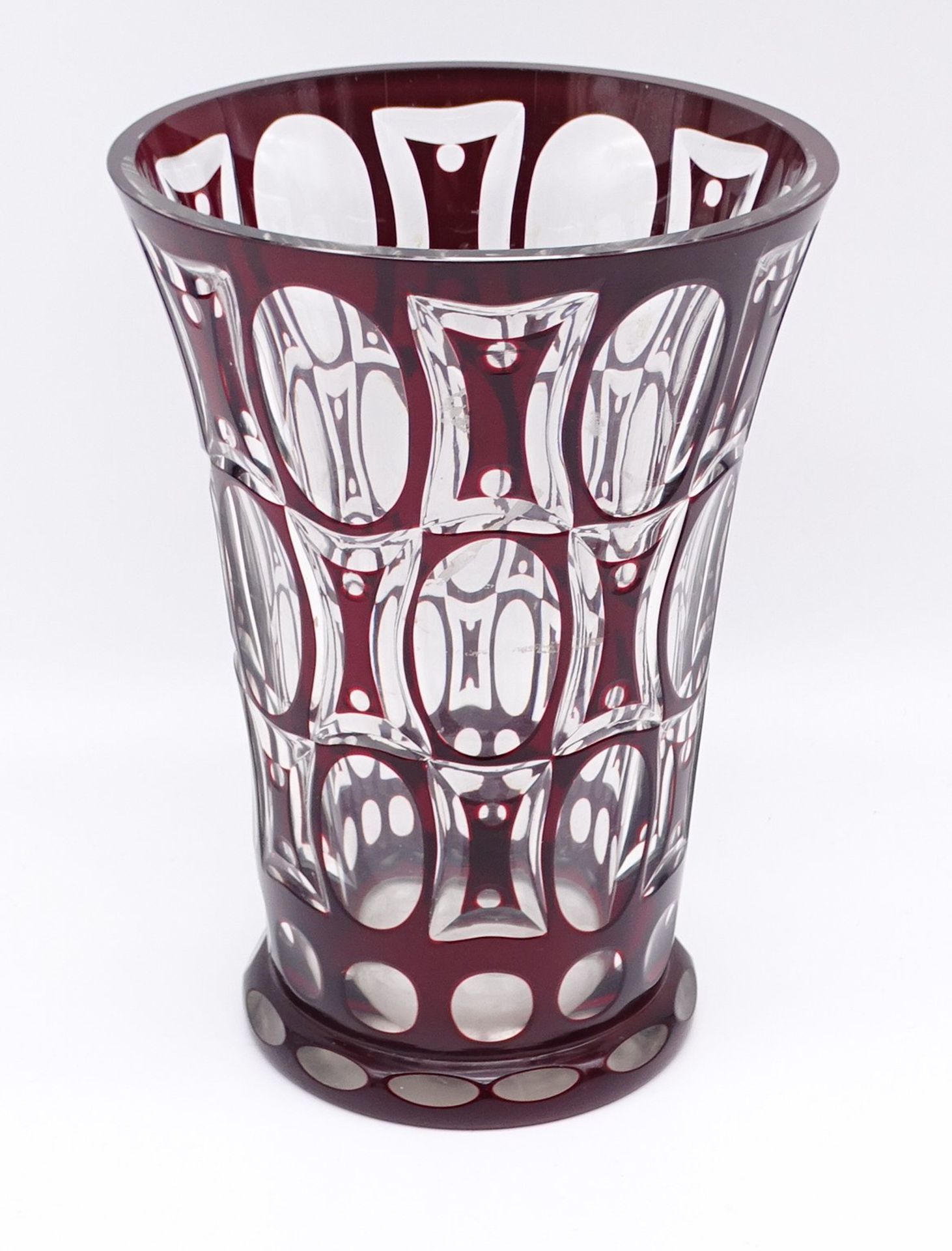 Hohe Vase, rot überfangen, H. 24cm, D. 17,5cm - Image 2 of 2