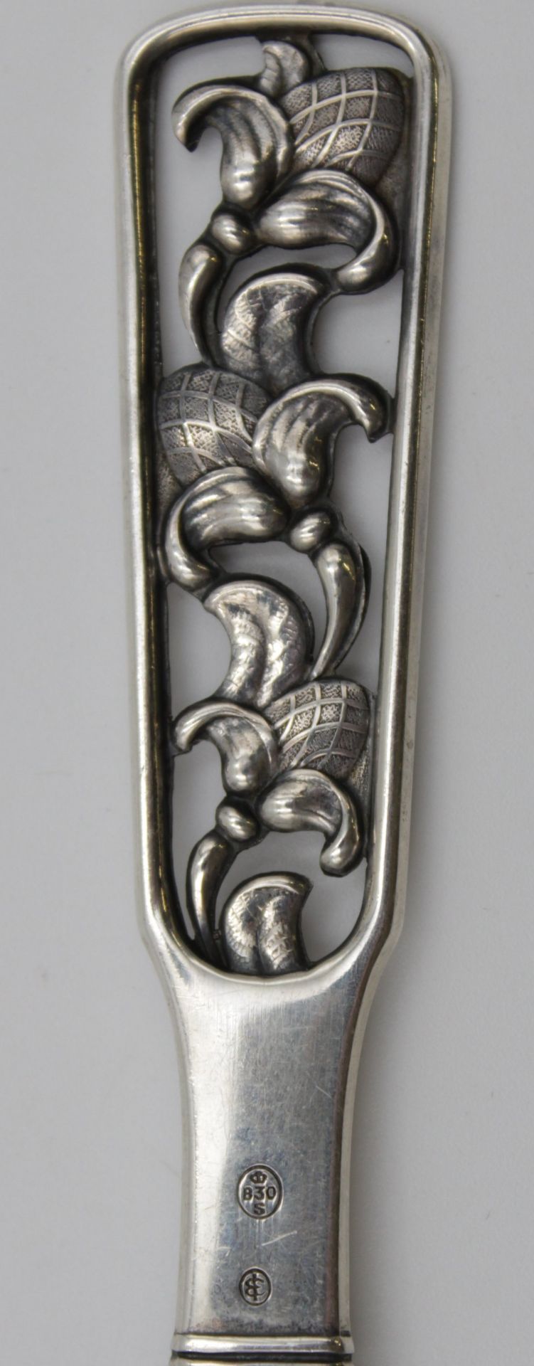 Gemüselöffel, 830er Silbergriff, Dänemark, ca. L-18cm. - Bild 4 aus 4