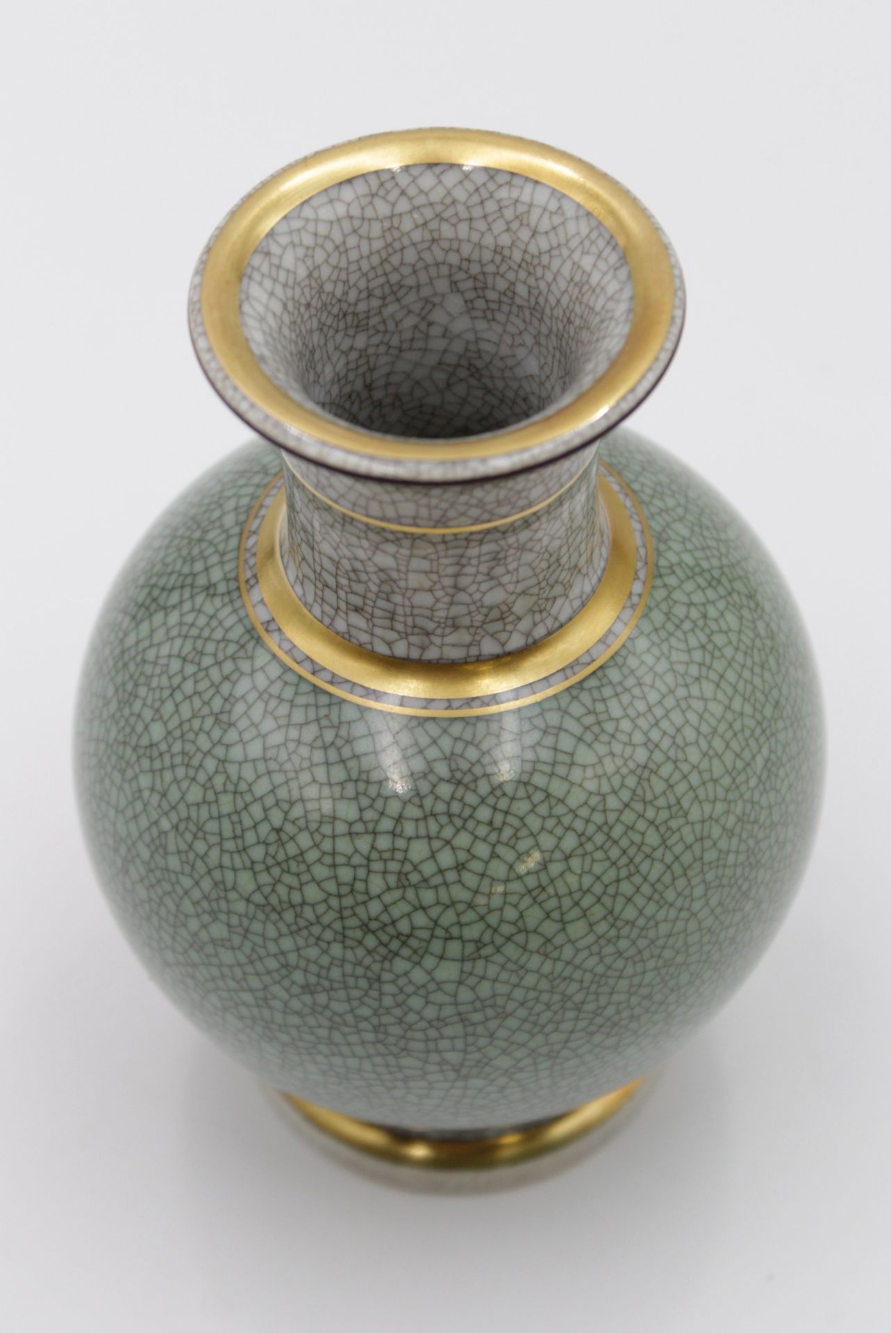 kl. Vase, Royal Copenhagen, grün/grau, Craguelée-Dekor, H-15cm. - Bild 2 aus 4