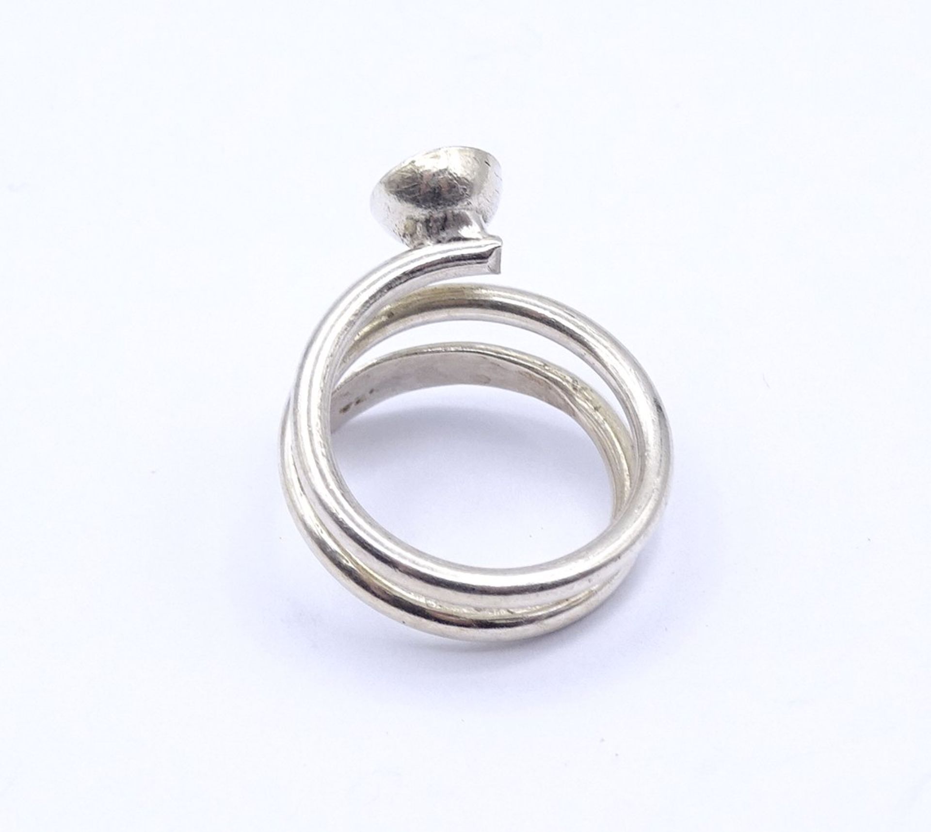 Ring, Silber mit roten Stein, Sterlingsilber 0.925, 6,2g., RG 56/57 - Bild 3 aus 3
