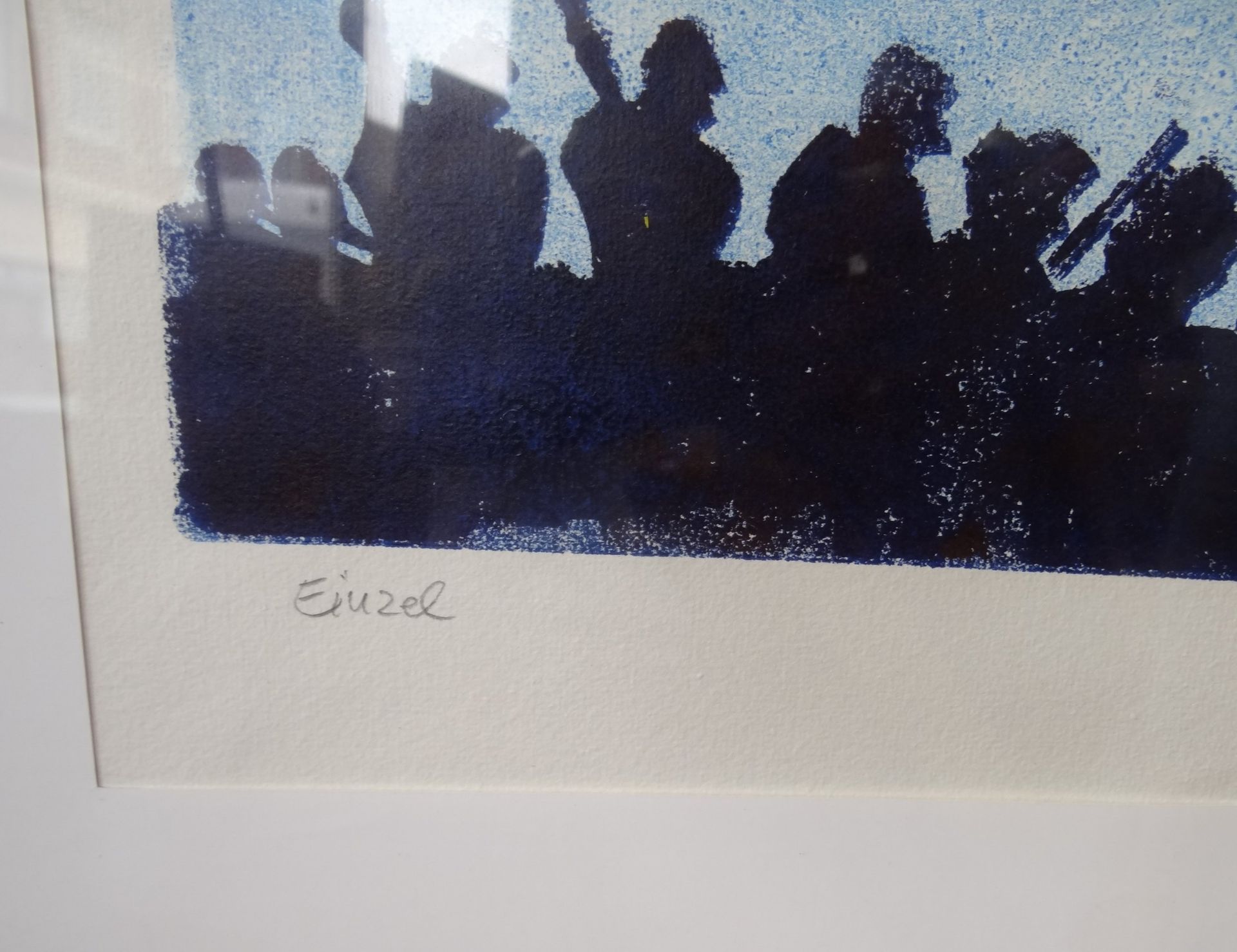 unleserl. signiert wohl Lithografie, beschriftet Einzel, 2015, ger/Glas, RG 75x55 cm - Bild 5 aus 5