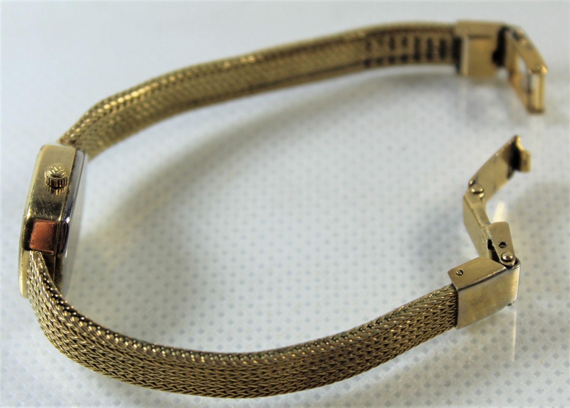 Damen Armbanduhr, Tissot, Quarzwerk, Gehäusemaße ca.: 1,3 x 1,7cm mit Krone gemessen, vergoldet, Fu - Bild 4 aus 6