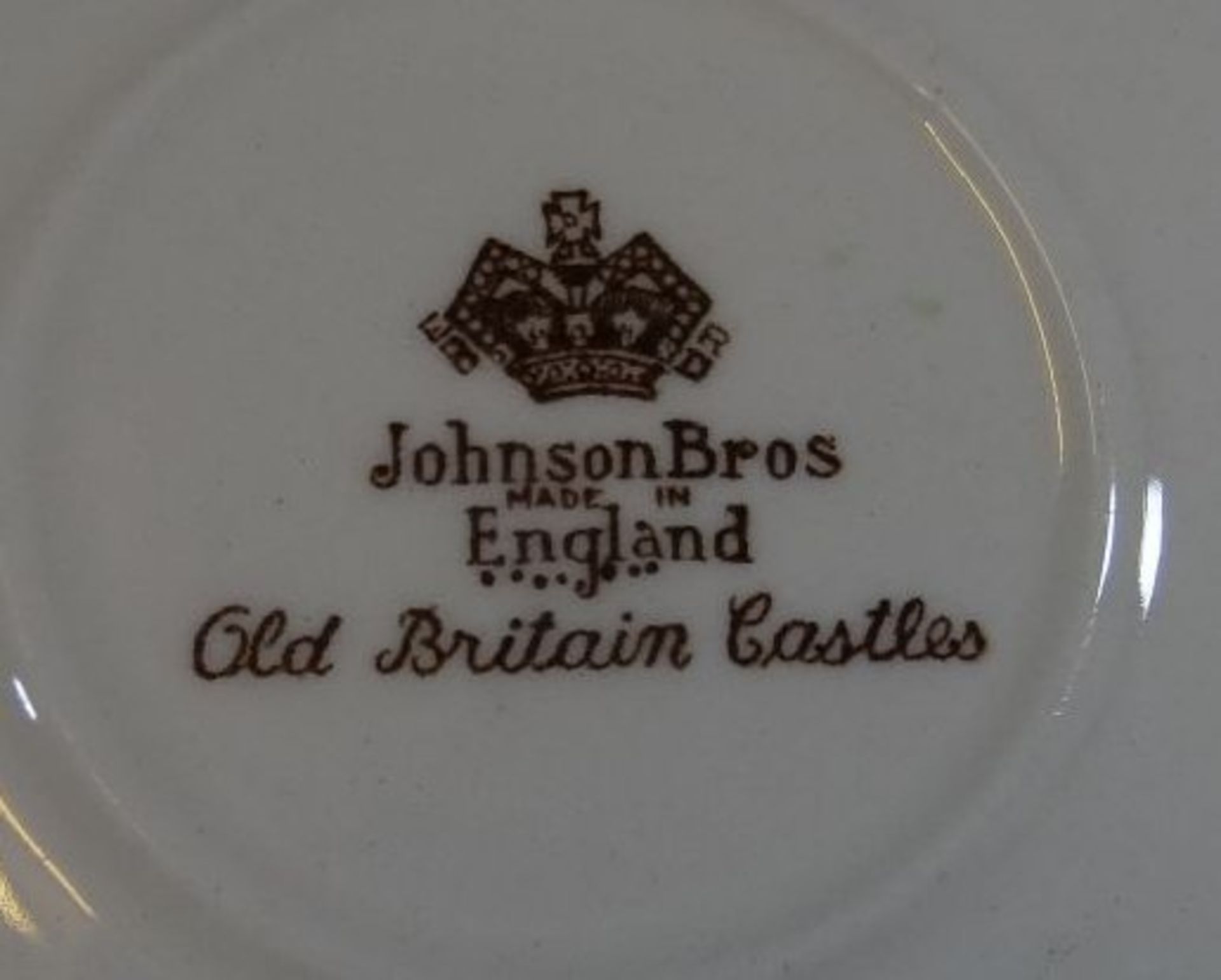 Kaffee-Teeservice "Johnson Bros." Old Britain Castles, 22 Teile, 1x Tassenrand mit Chip - Bild 7 aus 8