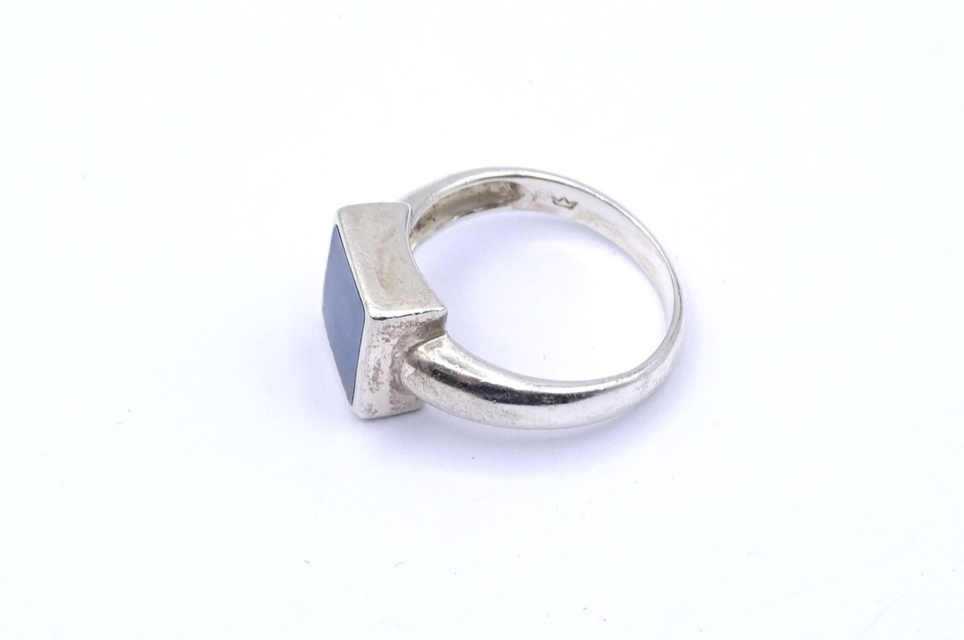 925er Silber Ring mit einen blauen Farbstein, 5,1g., RG 56 - Bild 3 aus 4