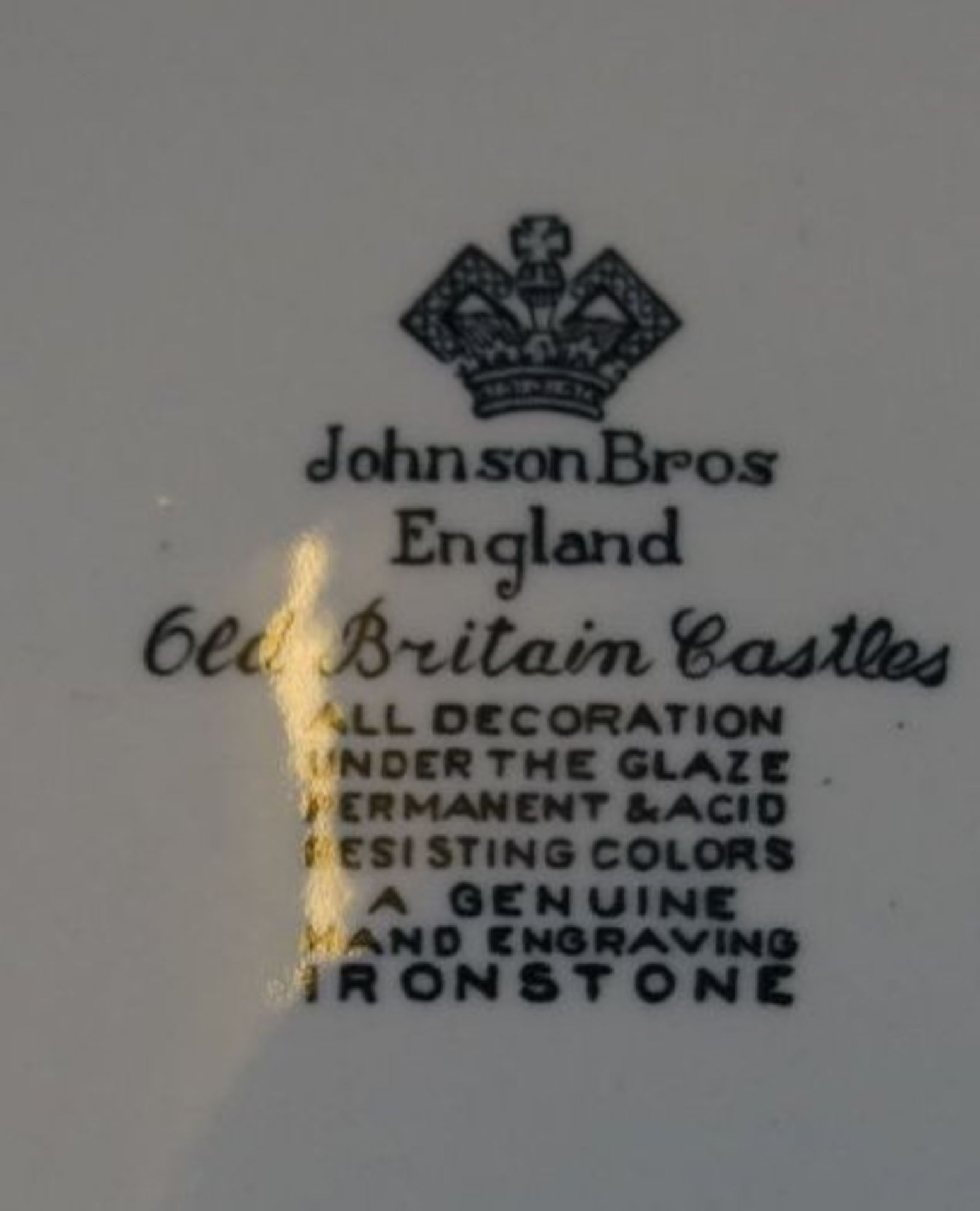 Kaffee-Teeservice "Johnson Bros." Old Britain Castles, 22 Teile, 1x Tassenrand mit Chip - Bild 6 aus 8