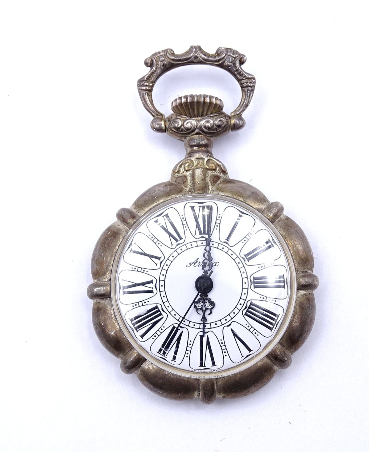 Taschenuhr , "Arnex", Sterlingsilber Gehäuse 0.925, mechanisch, Werk läuft, D. 37mm