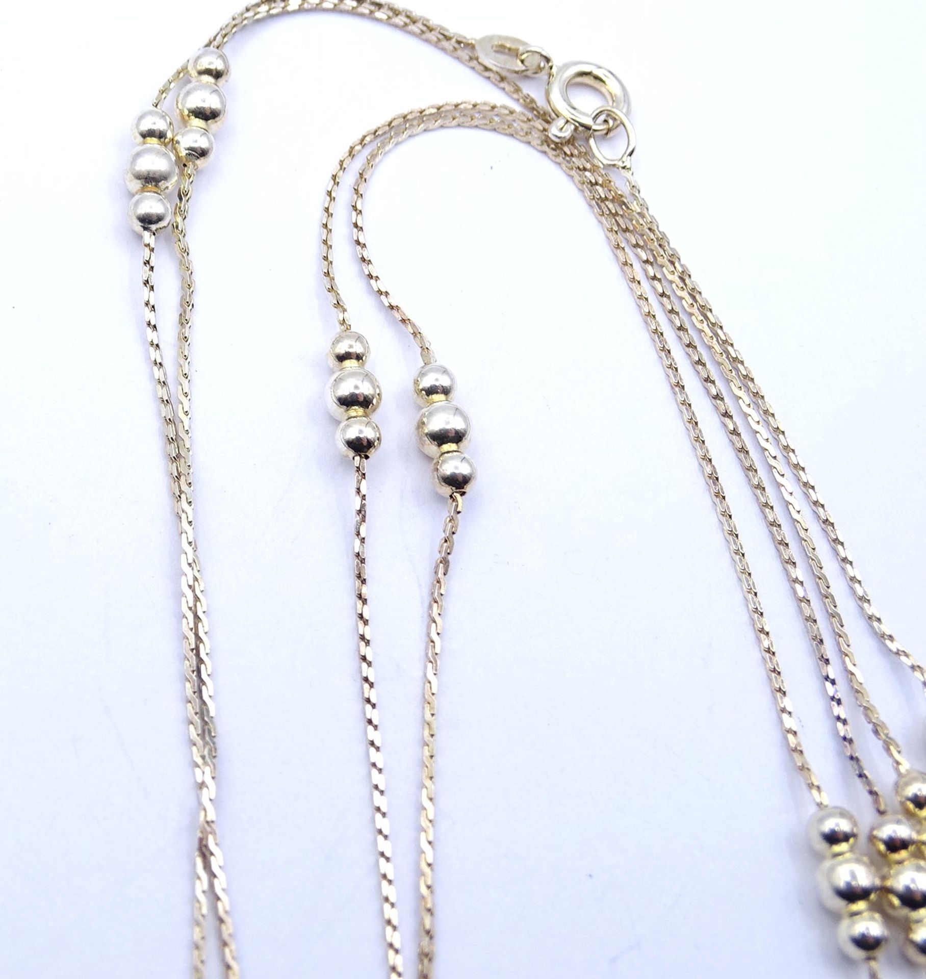 2x Halsketten, Silber 0.835, leicht vergoldet, je L. 90cm, zus. 11,3g. - Image 3 of 3