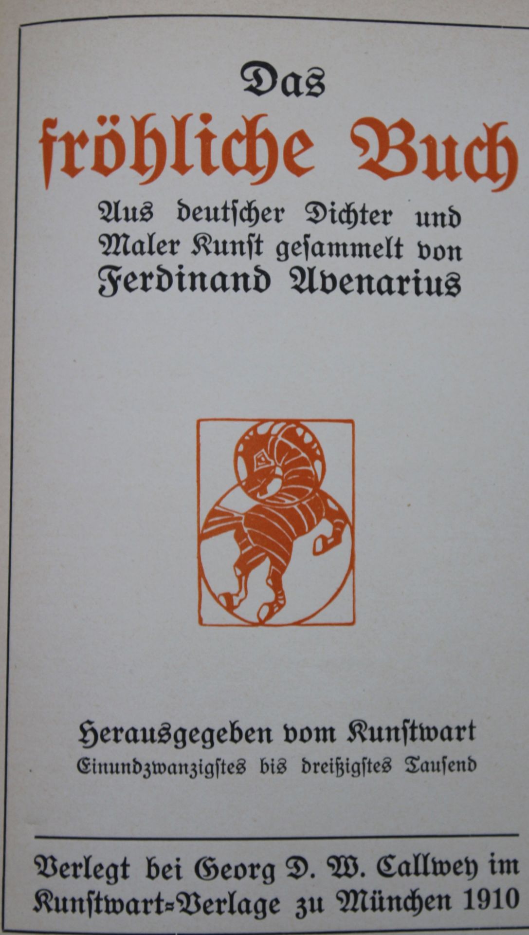 Avenarius, Ferdinand, Das fröhliche Buch, München 1910 - Bild 2 aus 5