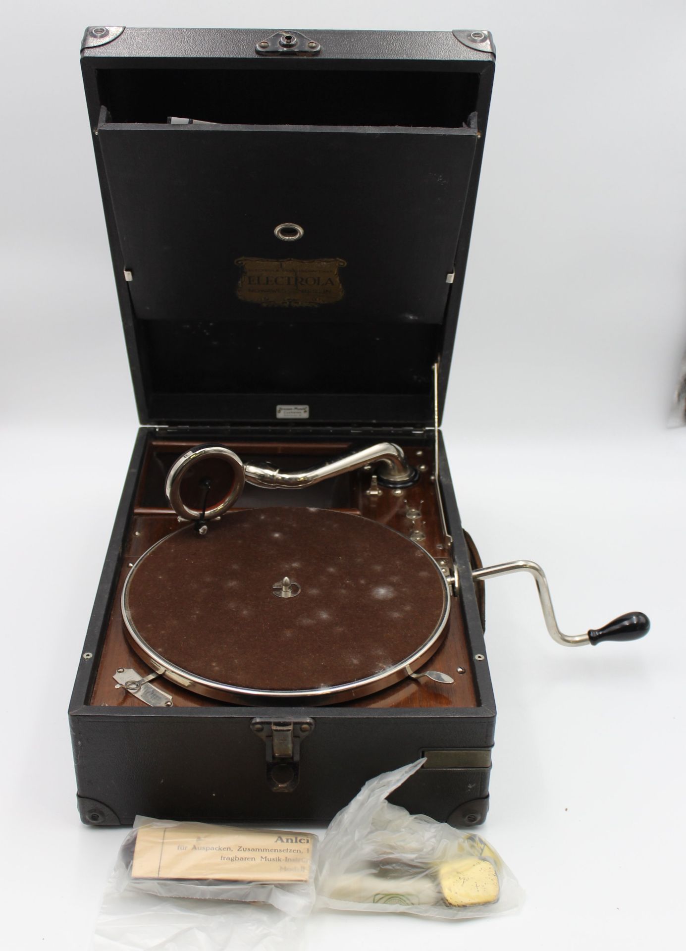 Koffer-Grammophon "Electrola" mit einem Album Schellackplatten, funktionstüchtig - Image 5 of 8