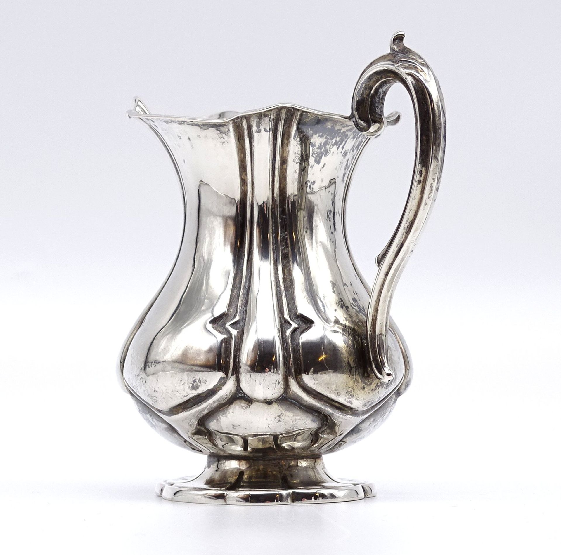 Biedermeier-Sahnekännchen um 1850, 12 lötiges Silber,87,11 gramm, H-12 cm - Image 2 of 4