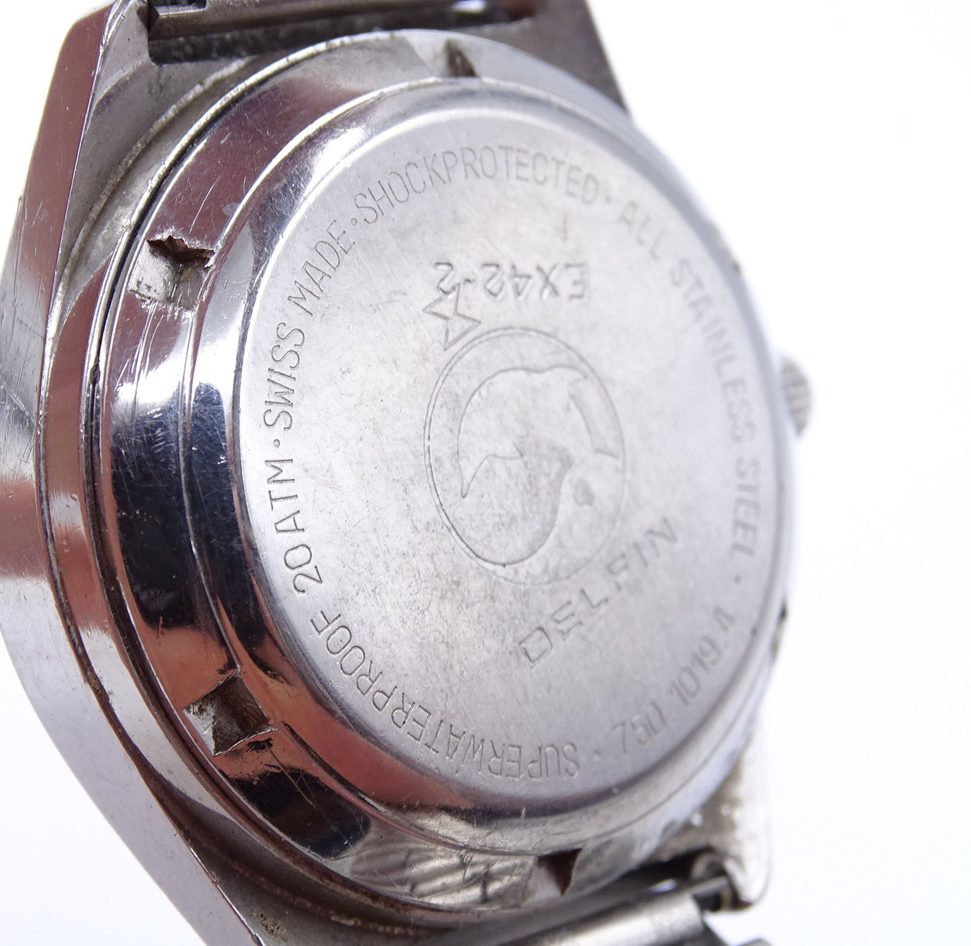 Herren Armbanduhr "Edox", Mod. Delfin, Quartzwerk, Tragespuren, Funktion nicht überprüft - Image 4 of 4