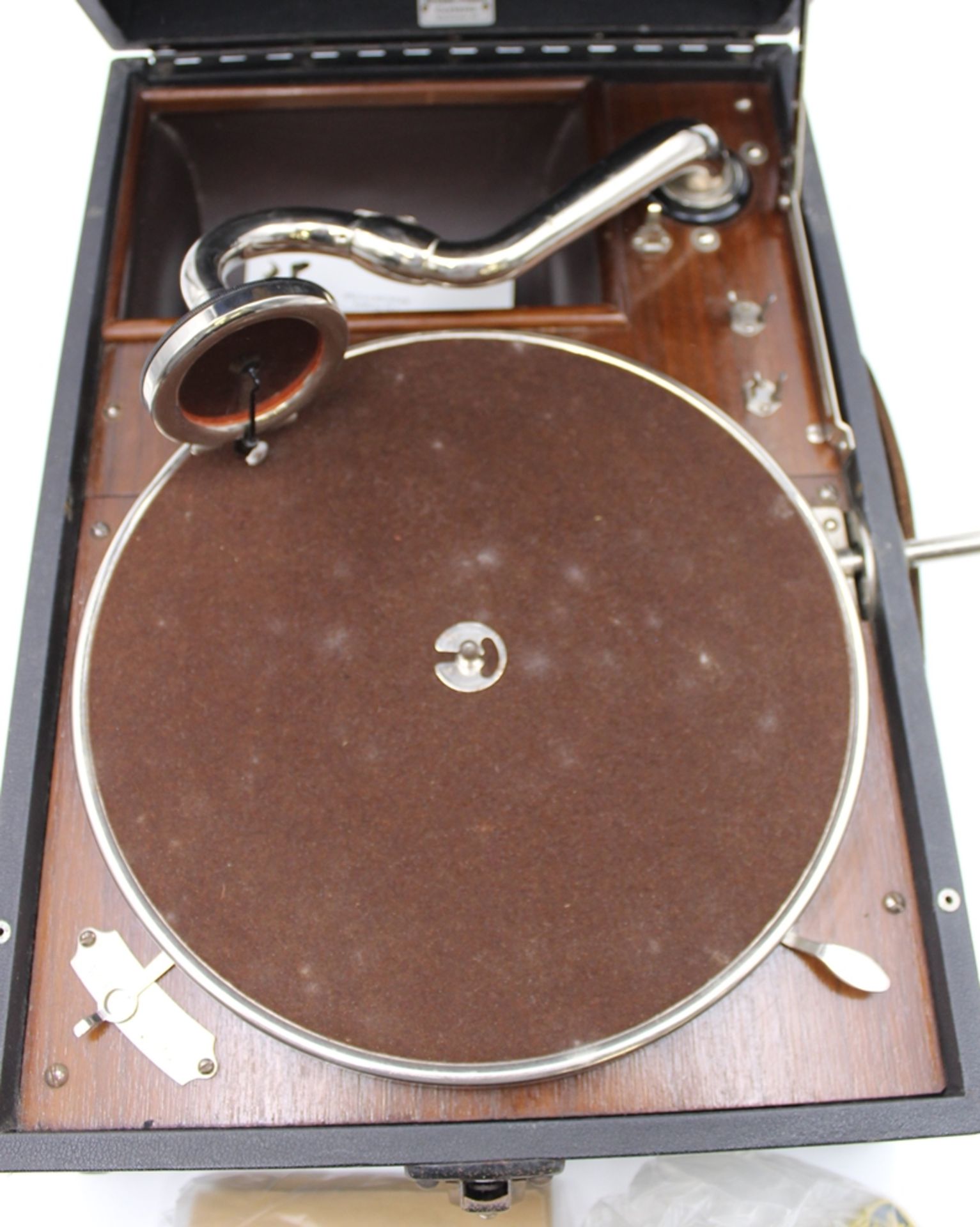 Koffer-Grammophon "Electrola" mit einem Album Schellackplatten, funktionstüchtig - Image 7 of 8