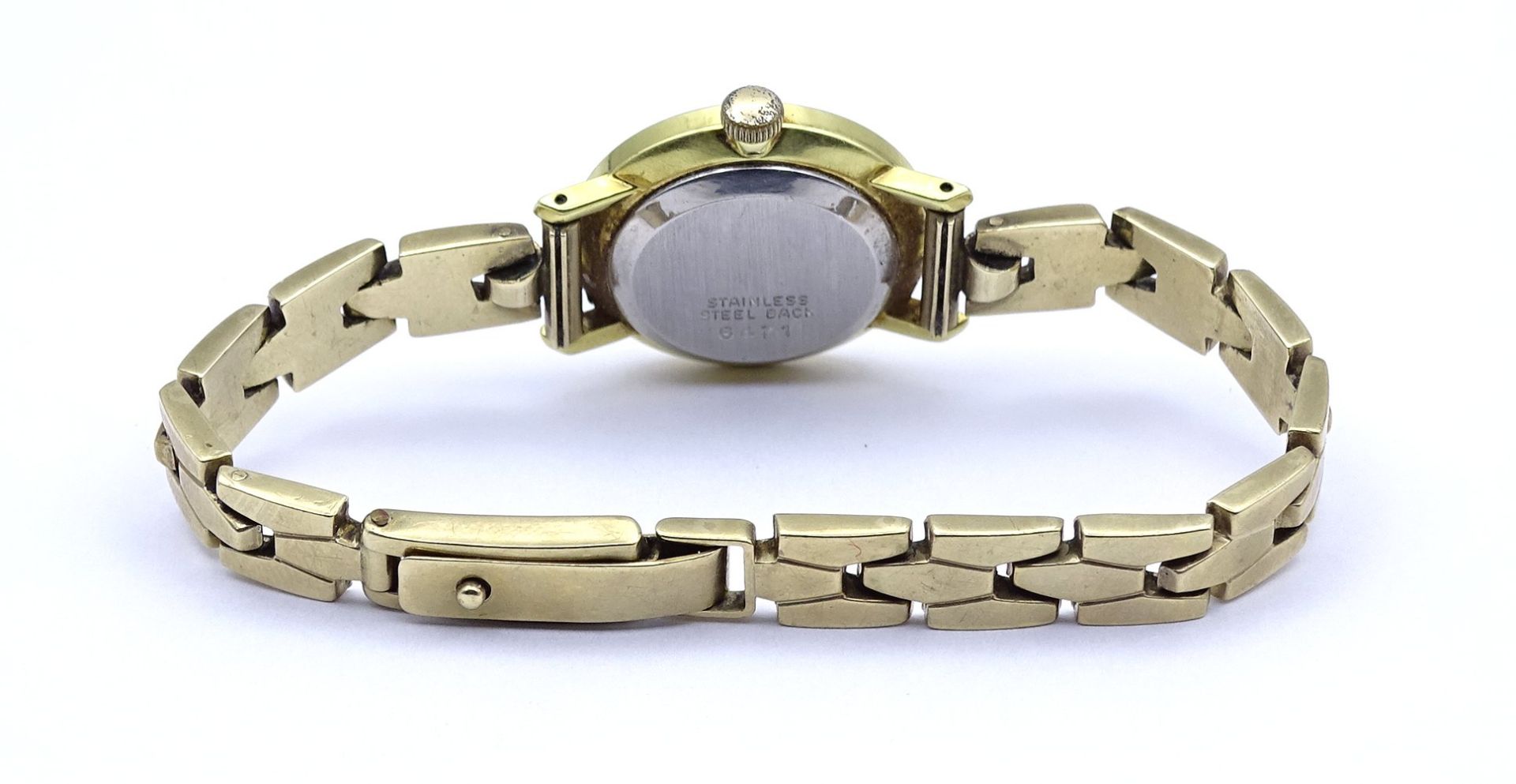 Damen Armbanduhr " Montresor", Goldband 0.333, Gehäuse vergoldet, D. 21mm, mechanisch, Werk läuft, - Image 4 of 5
