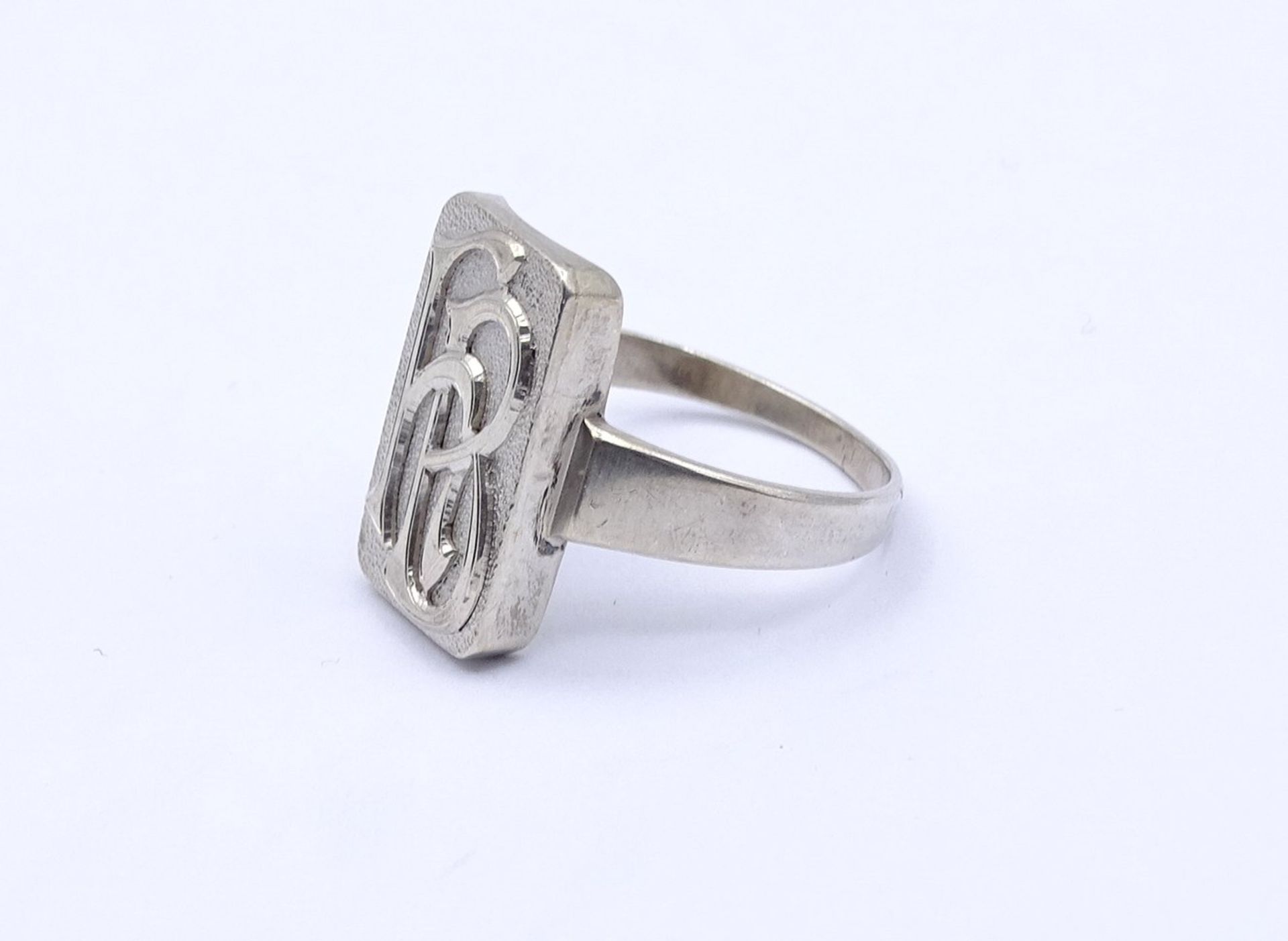 800er Silber Ring mit Initialen, 5,6g., RG 65 - Bild 2 aus 3