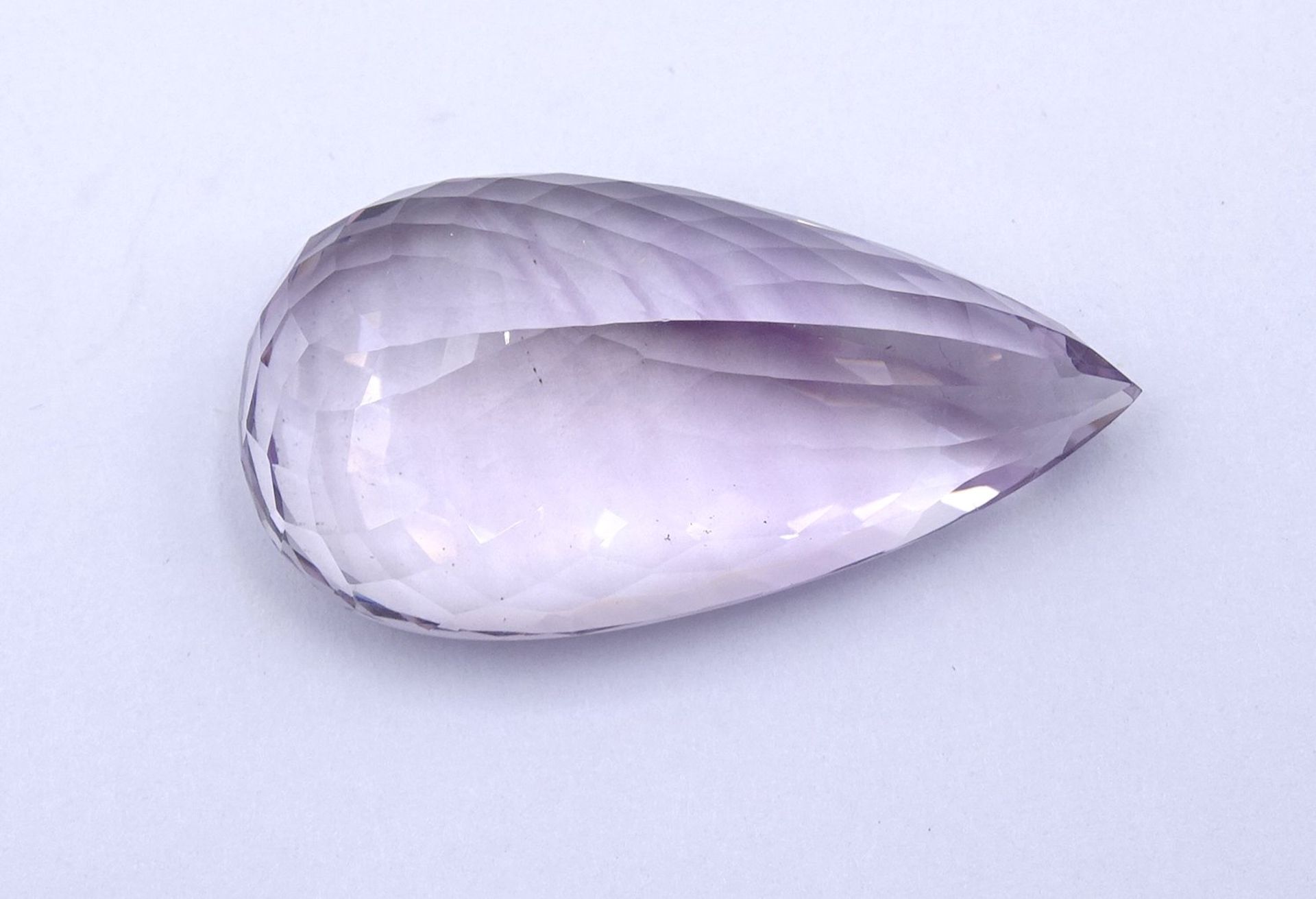 Rose de France Amethyst, 81,8ct., Farbzonierung,facc. Tropfen, 41x21x15mm - Image 5 of 5