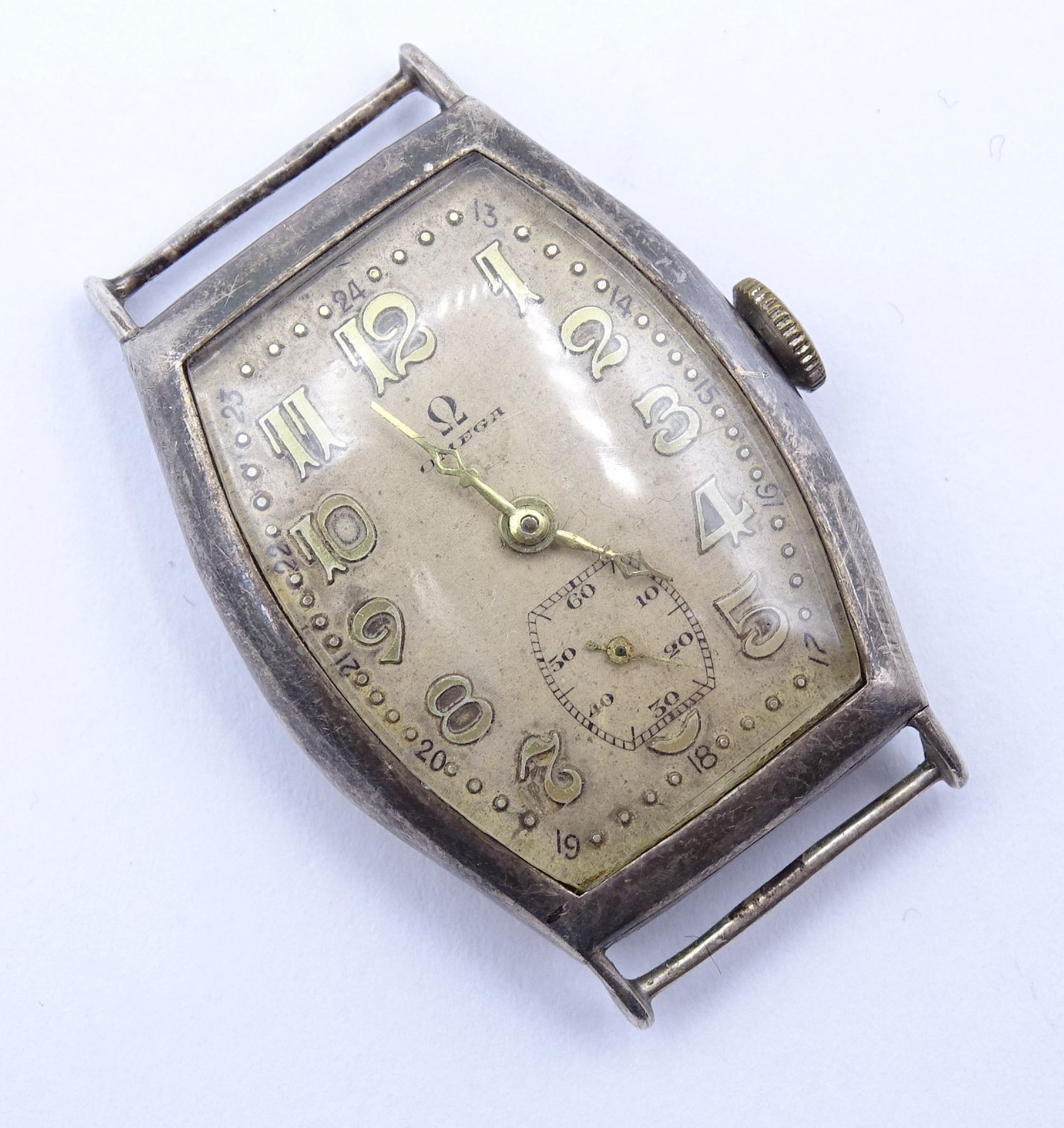 Alte Damen Armbanduhr "Omega", Cal. 23.7 S T2, mechanisch, Werk läuft kurz an, Silbergehäuse 0.925, - Image 2 of 4