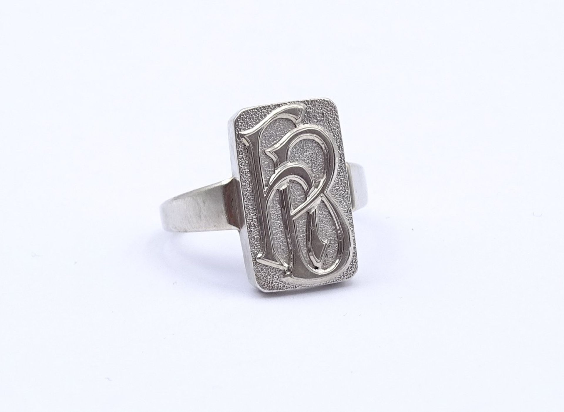 800er Silber Ring mit Initialen, 5,6g., RG 65