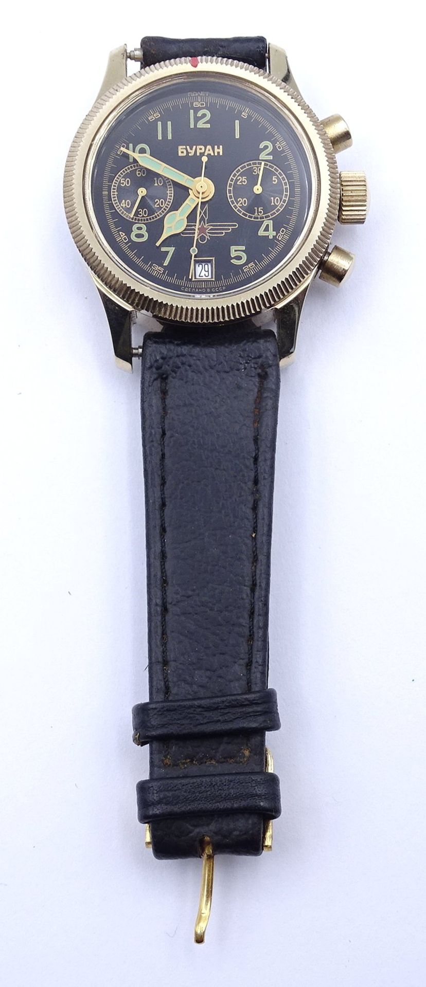 russ. Herren Armbanduhr, mechanisch,D.38mm, Stoppuhr läuft, Rückstelltaste aber ohne Funktion, nur - Image 4 of 4