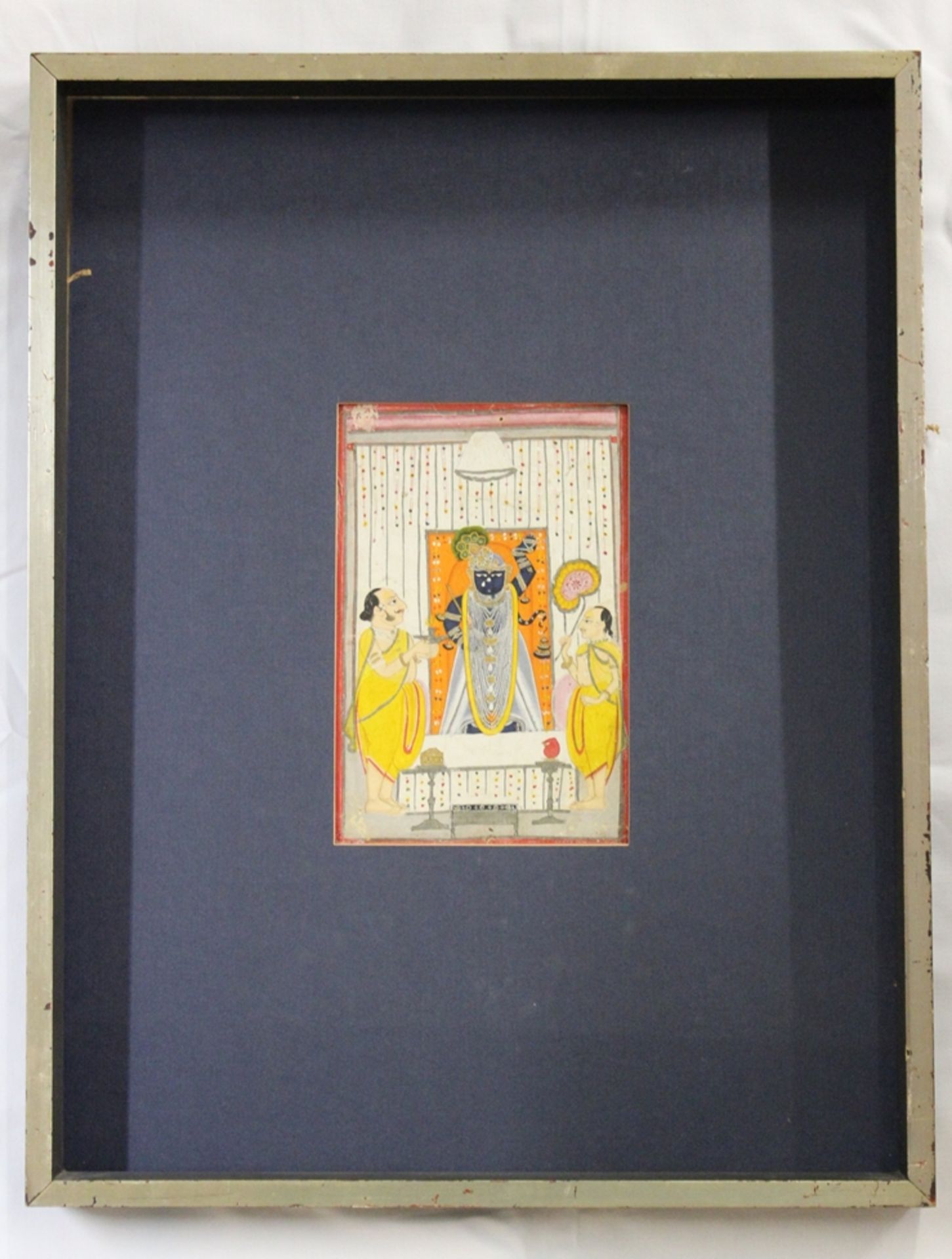 kl. Aquarell "Lord Shirinathji" auf Papier, 22x15 cm, tw. berieben, gerahmt, Glas fehlt, RG 56x43 c - Image 3 of 5