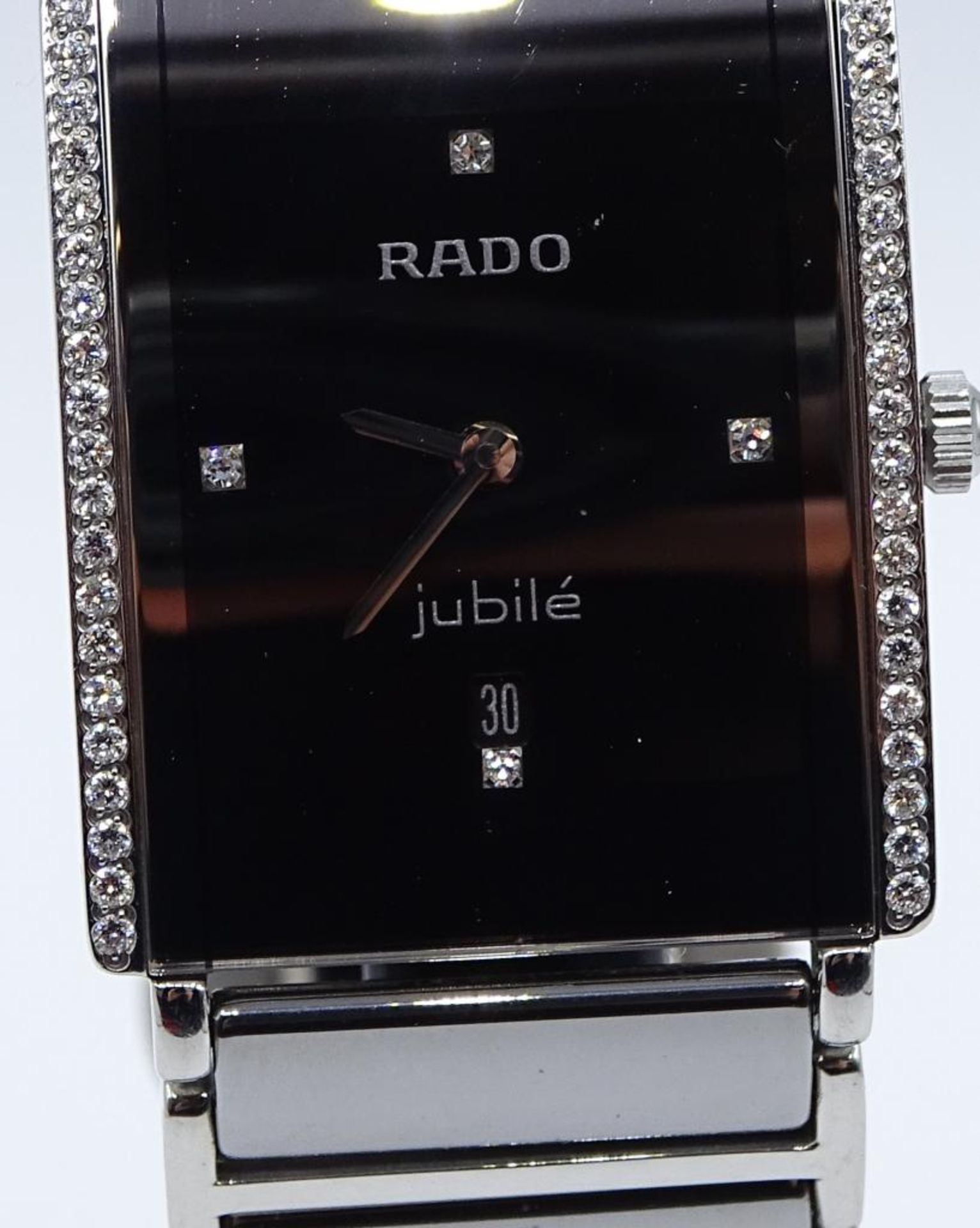 DAU "RADO-JUBILÈ",Keramik-Titanium,seitlich Diamanten,(44 Stück) ca.0,2ct.,,Quartz,guter Zustand, F - Image 4 of 9