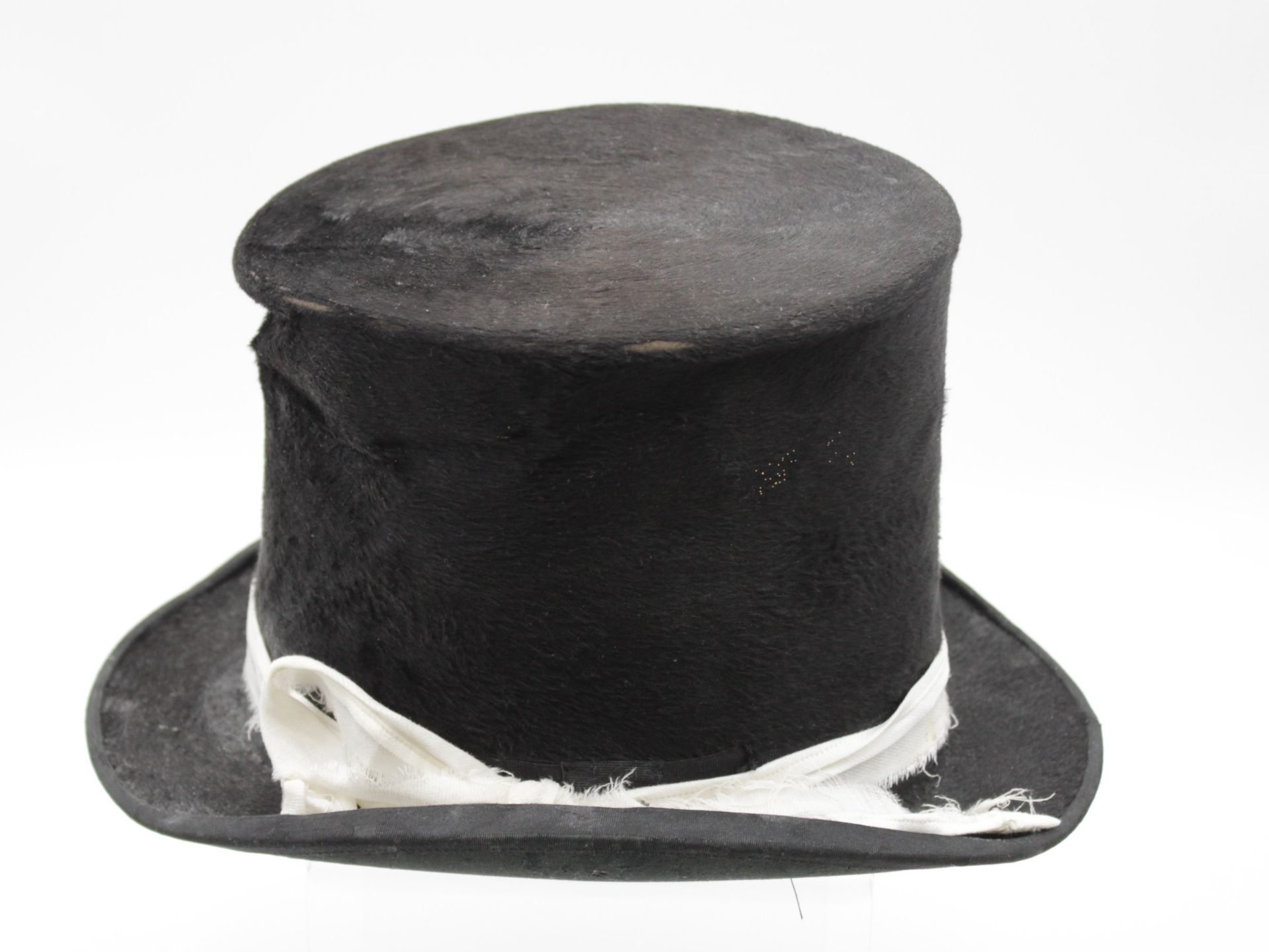 alter Chapeau-Claque, strake Gebrauchsdspuren - Bild 2 aus 5