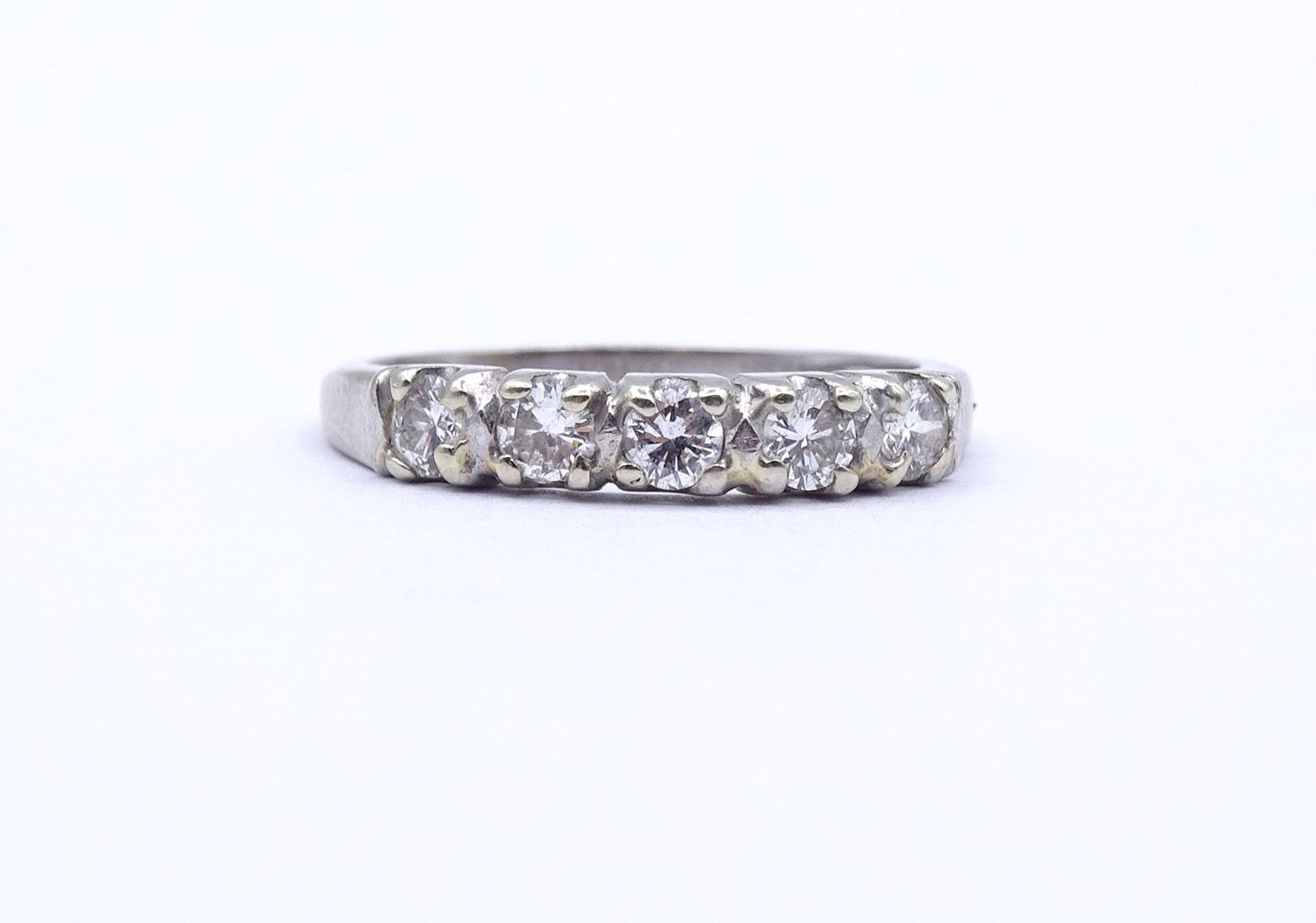 Weißgoldring mit 5 Brillanten, WG 750/000, Brill.zus.ca. 0,6ct., 4,0g., RG 57