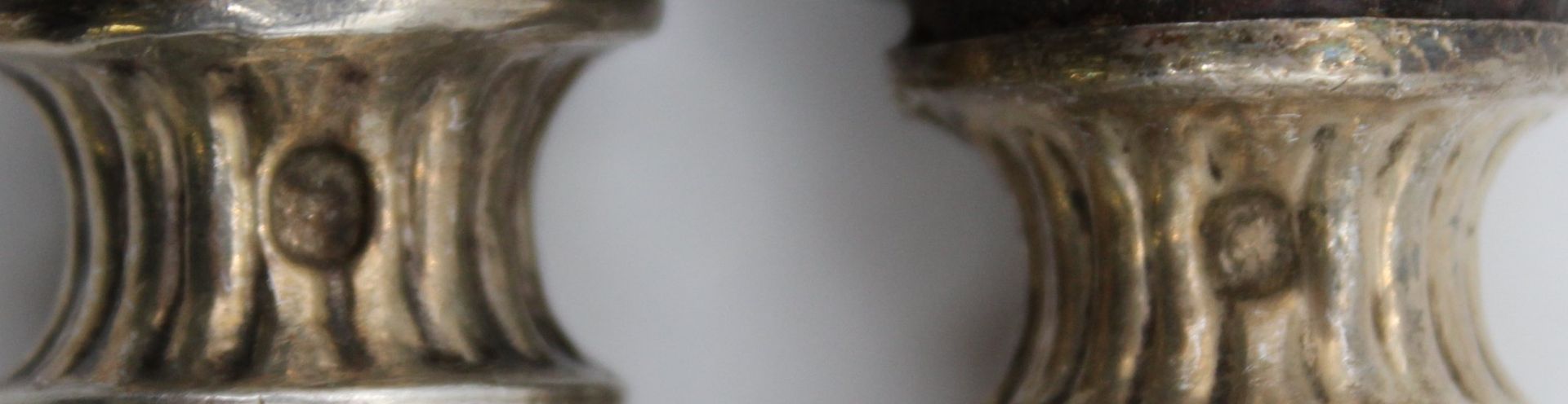 antikes Tranchierbesteck, wohl Frankreich, Silbergriffe, Altersspuren, bei Gabel eine Zacke abgebro - Bild 5 aus 5