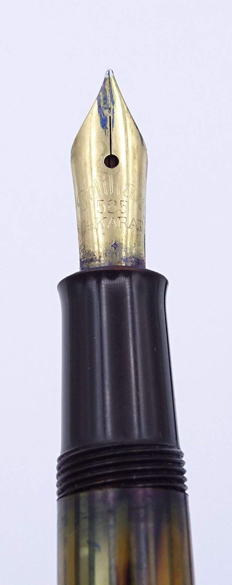 Pelikan Füller, GG Feder 585/000 Stärke F, Gebrauchsspuren, Deckel wohl nicht passend - Bild 2 aus 5