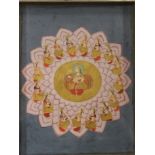 indische Malerei, älter, ger/glas, RG 50x43 cm (erneuter Aufruf da unbezahlt)