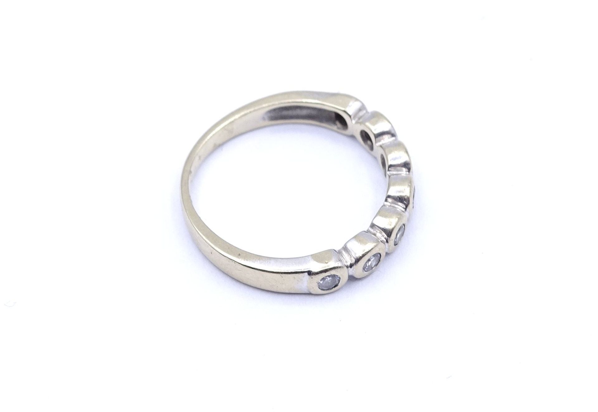 Halbmemory Ring, WG 585/000, mit 7 Brillanten zus.ca. 0,21ct., 3,0g., RG 51/52 - Bild 3 aus 4