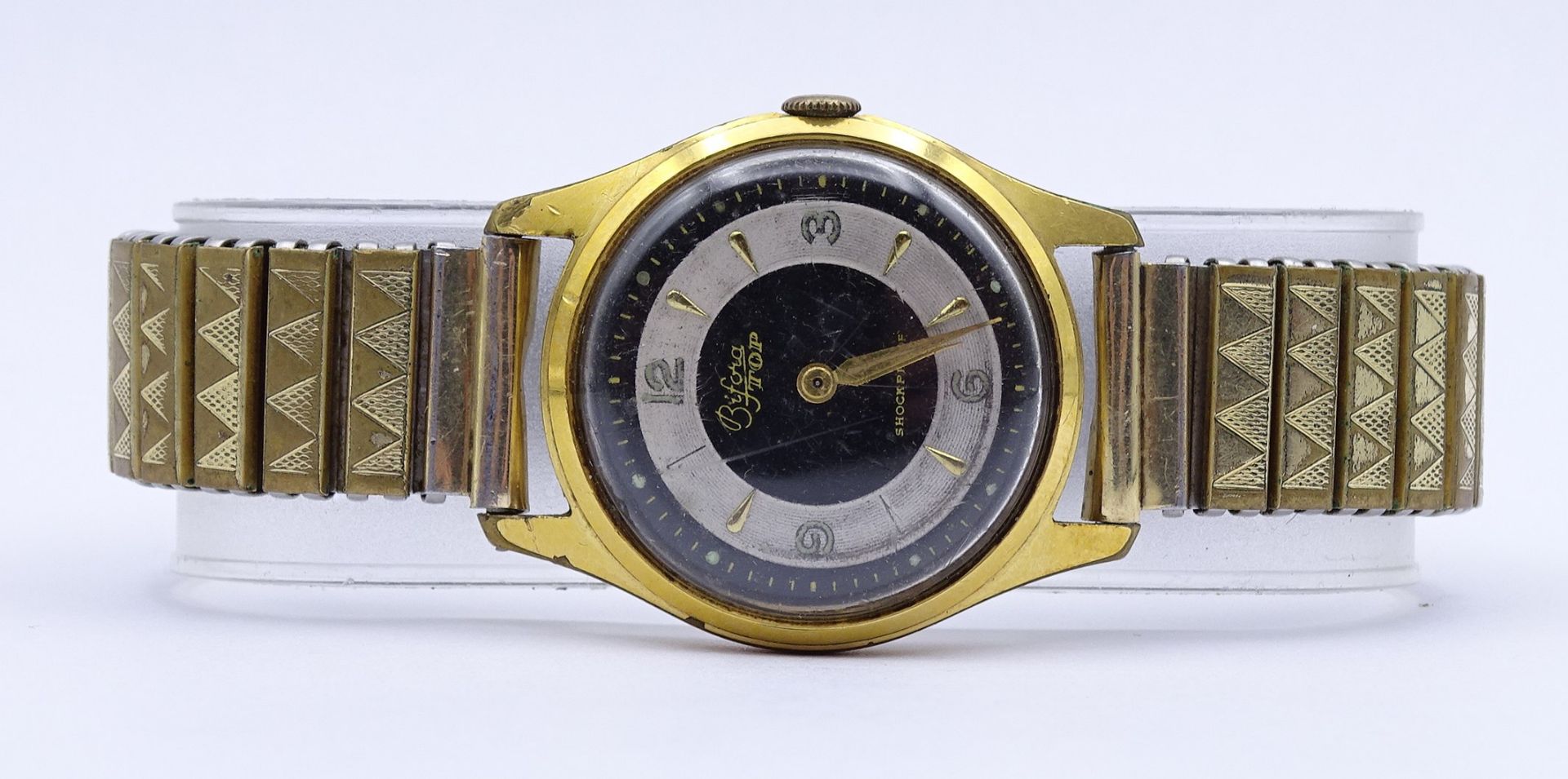 Armbanduhr Bifora Top, mechanisch, Werk läuft kurz an, D. 31mm, Alters- und Gebrauchsspuren
