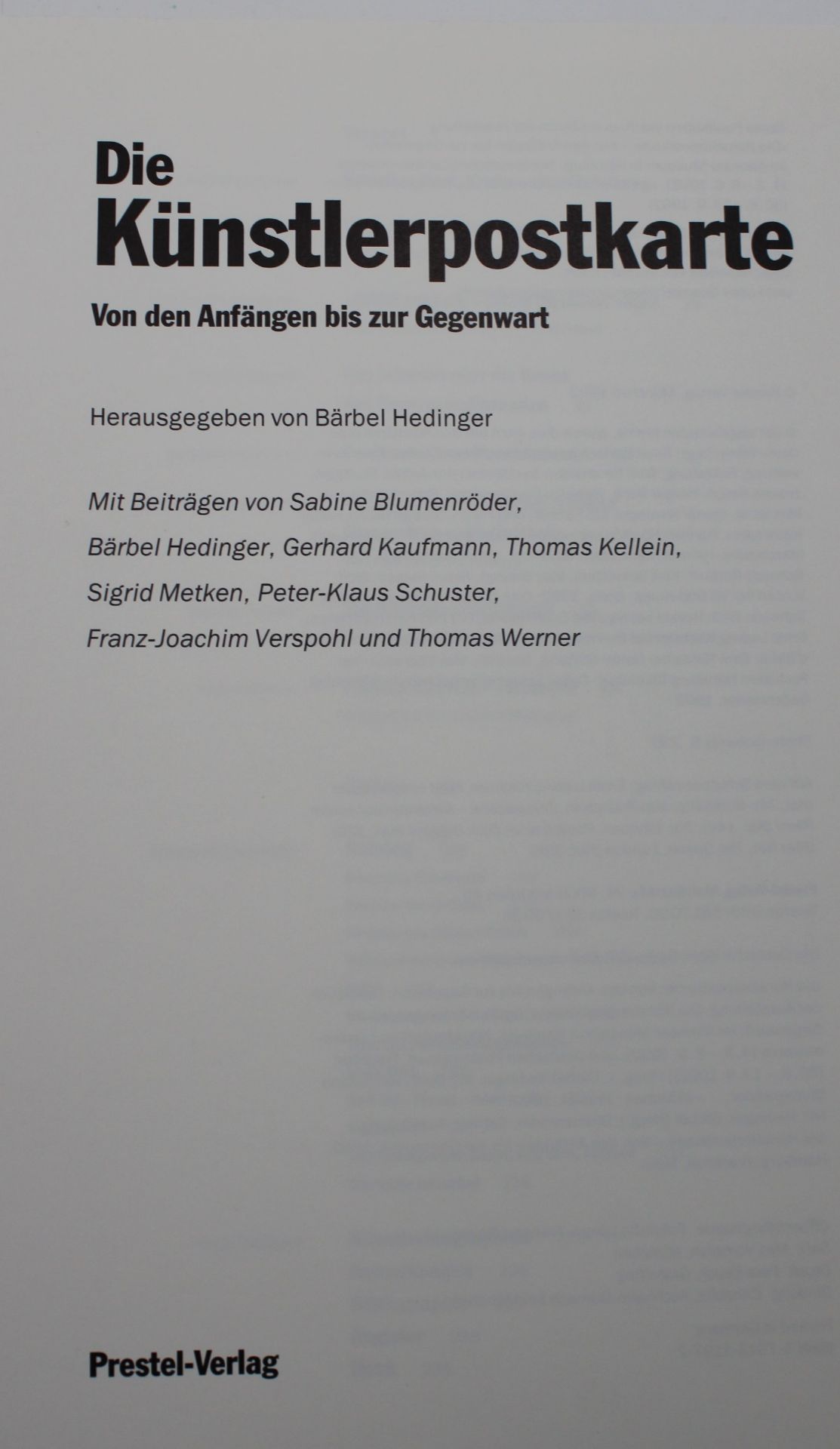 Bärbel Hedinger, Die Künstler-Postkarte - Von den Anfängen bis zur Gegenwart, 1992 - Bild 2 aus 5