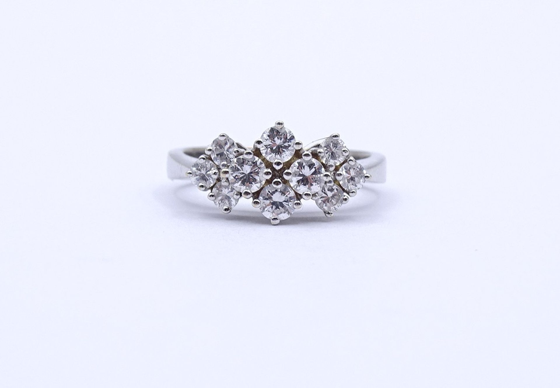 Brillant Ring von 0,96ct. WG 585/000, 4,6g., RG 53