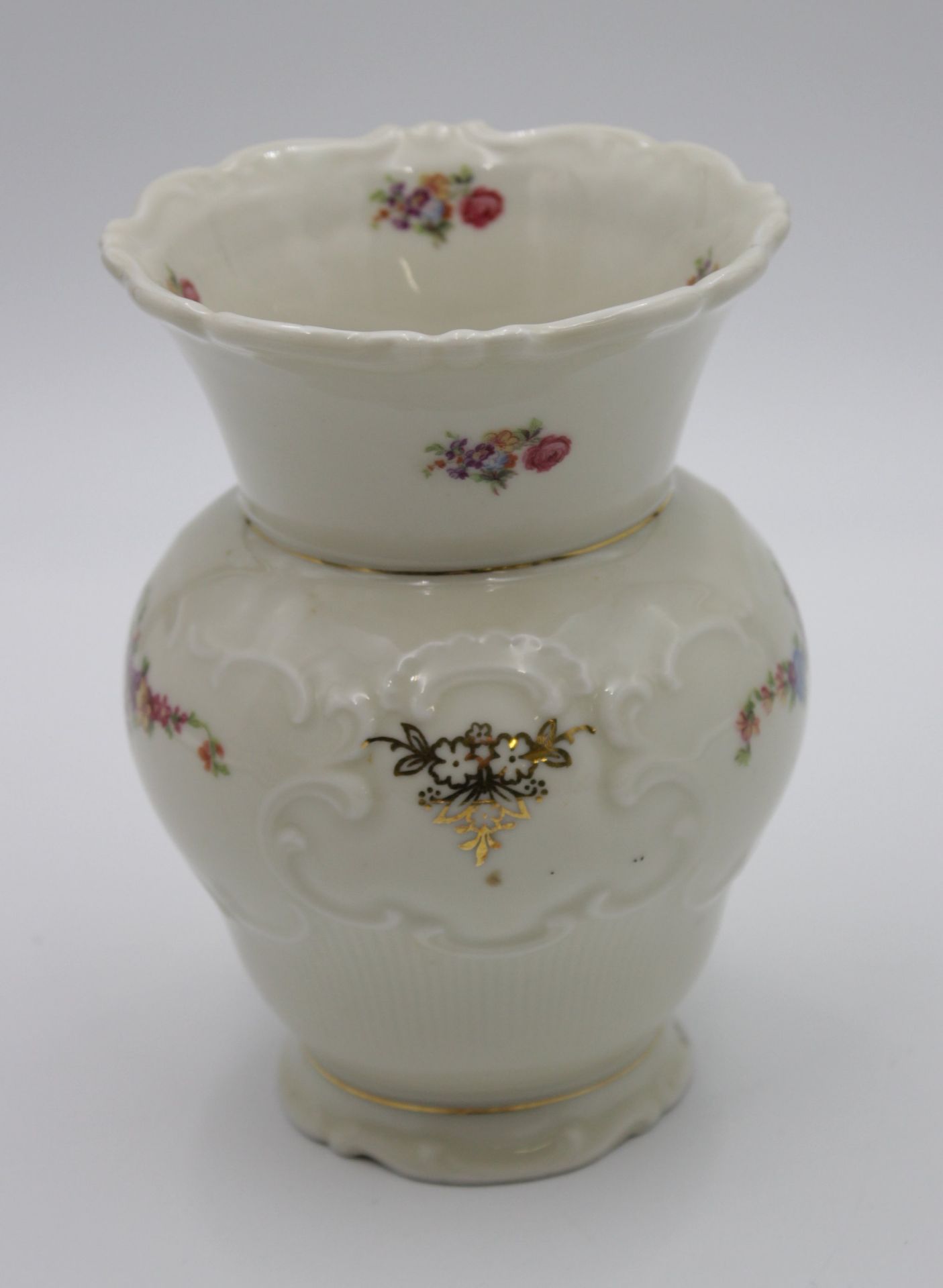 Vase, Schirnding, Gold-u. Blumendekor, H-16,5cm. - Image 3 of 5
